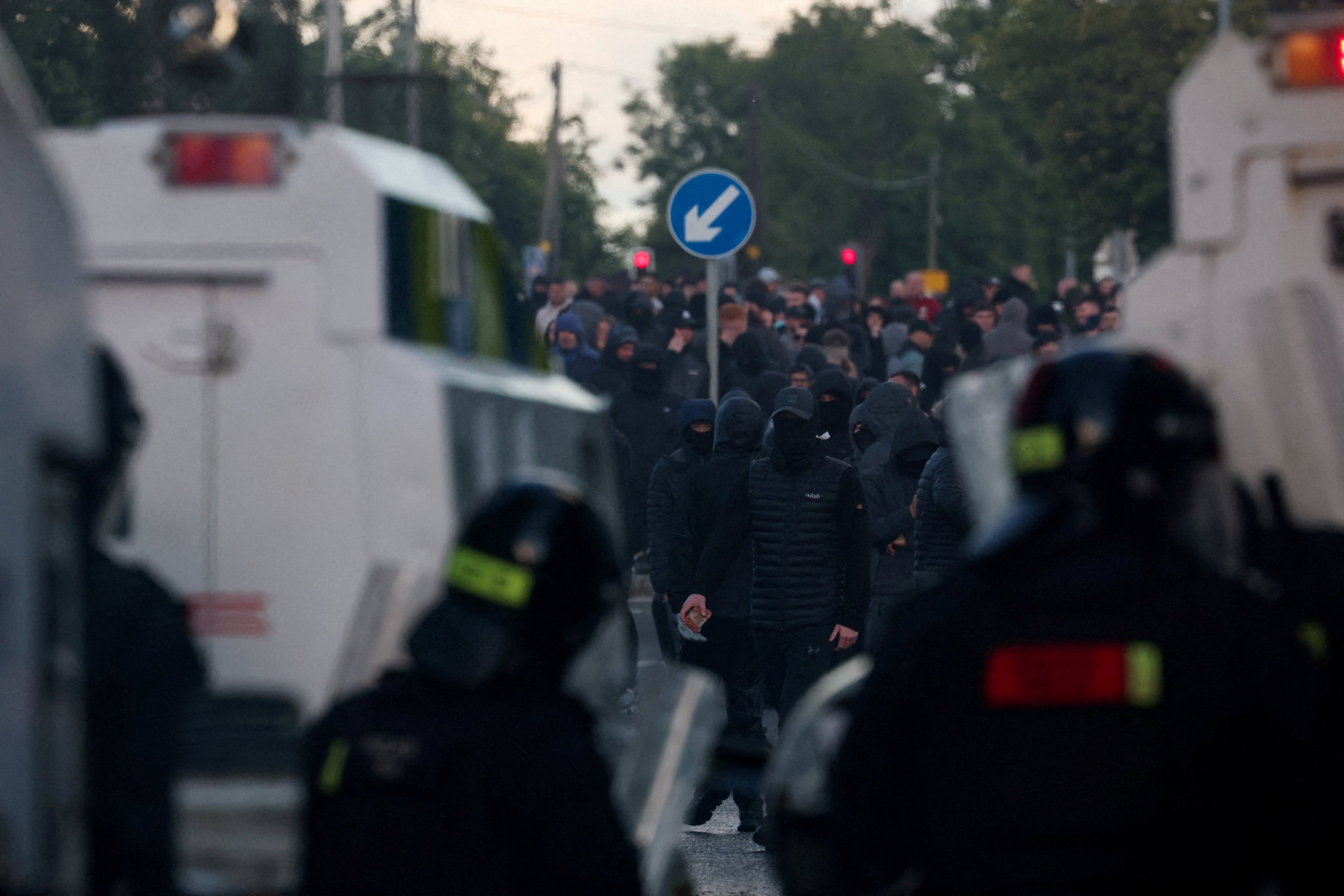 Protesters face off against police. Photo: Reuters