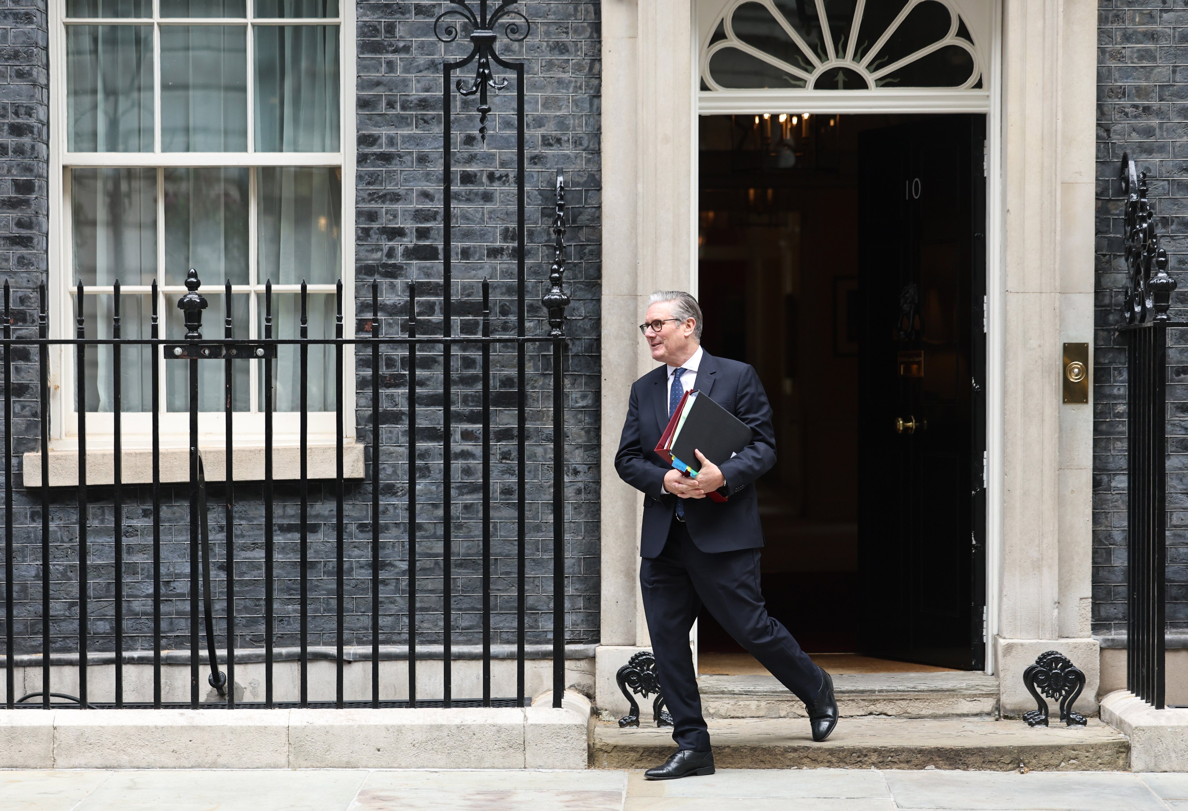 Keir Starmer departs for Prime Minister’s Questions at Downing Street in London, Britain, on Wednesday. Photo: EPA