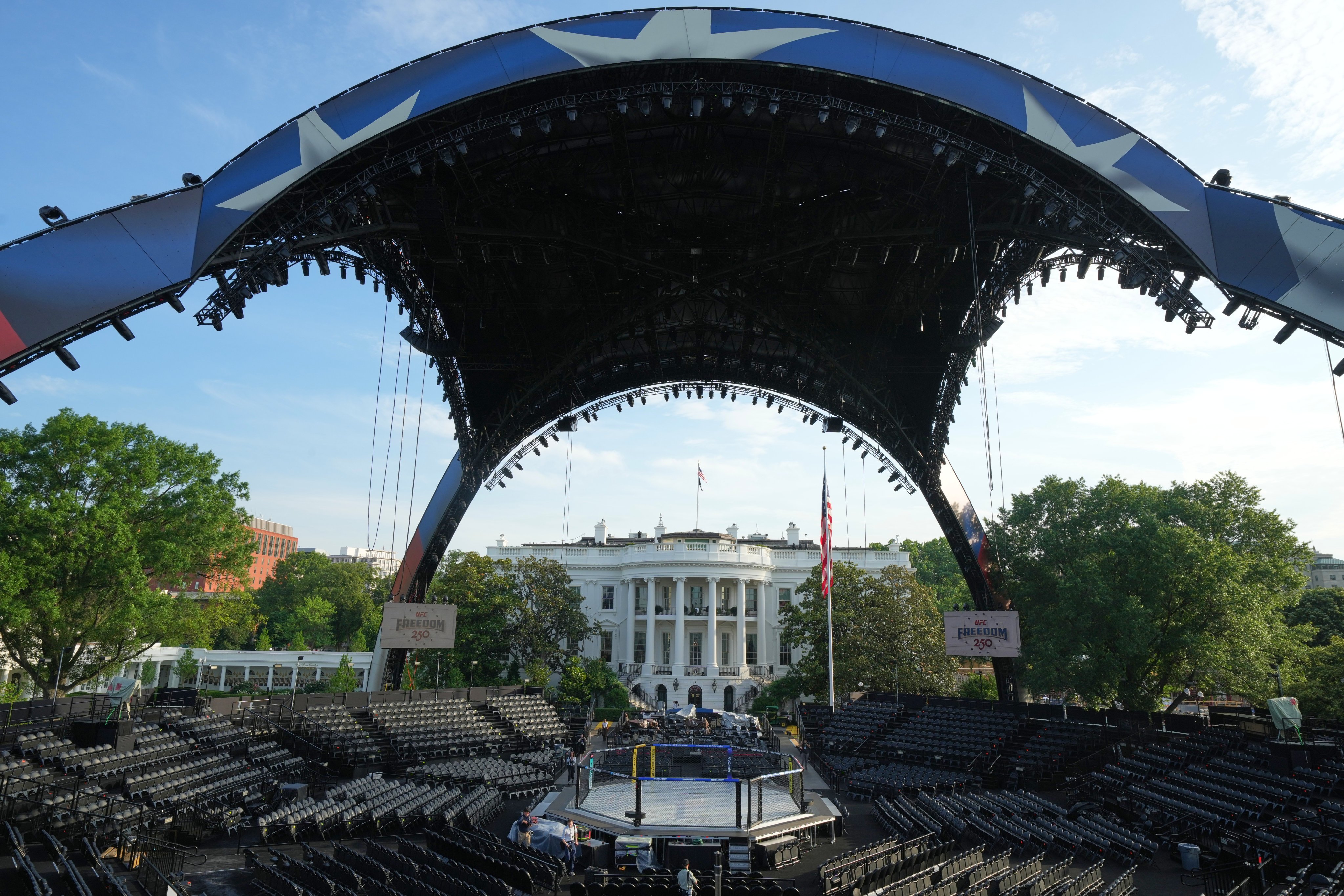 The Claw: a four-sided mass that arcs about 28 metres into the air. Photo: AP