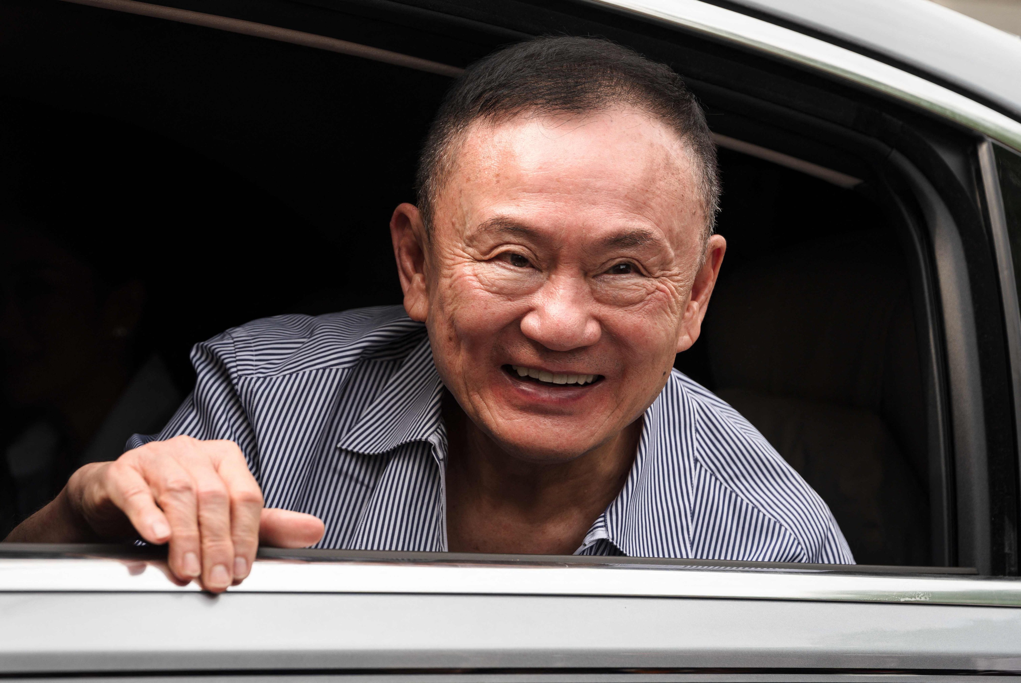 Thailand’s former prime minister Thaksin Shinawatra after his release from Klong Prem Central Prison in Bangkok on May 11. Photo: AFP