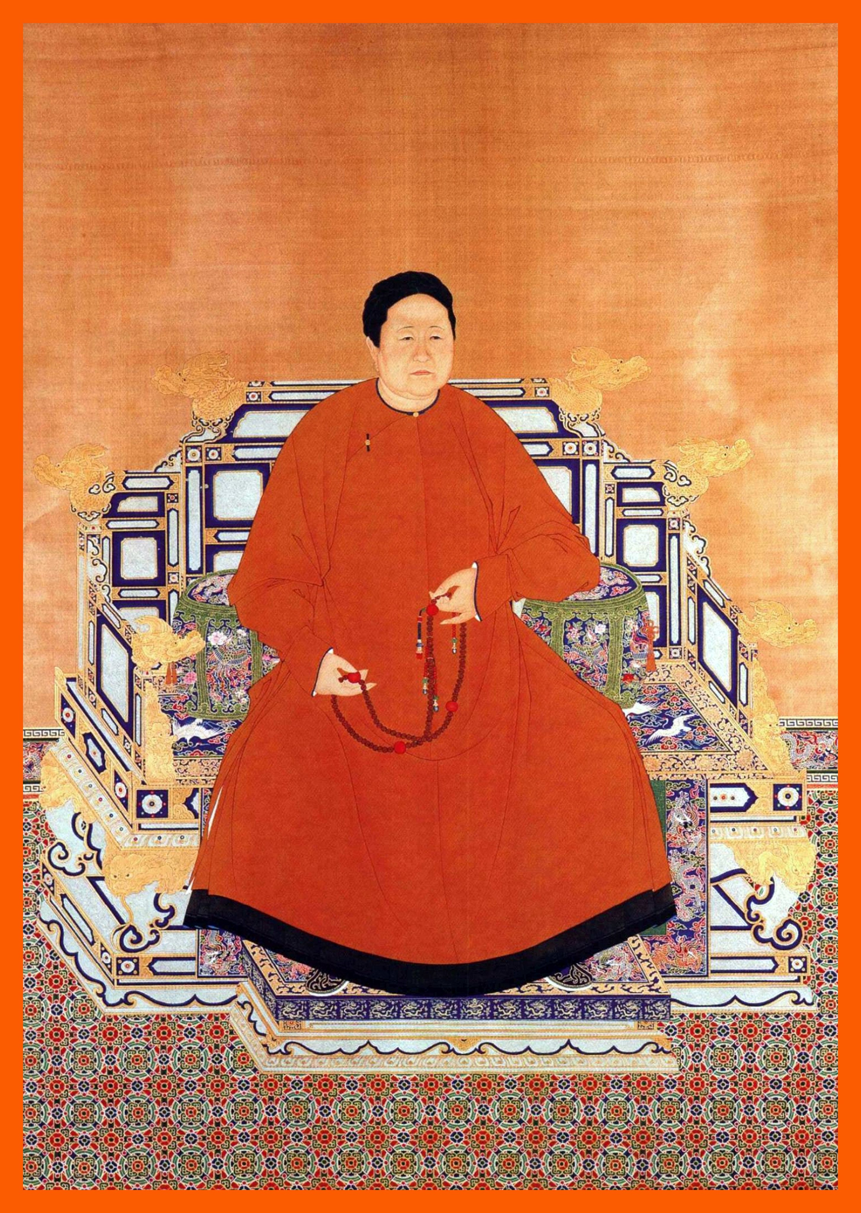 A painting of Empress Xiaozhuang (1613-1688), known for most of her life by the title Grand Empress Dowager. After securing power by having her son ascend the throne in 1643, she raised his successor, her grandson Kangxi, who would go on to be China’s longest-ruling monarch, reigning from 1661 to 1722. Photo by: Pictures From History/Universal Images Group via Getty Images