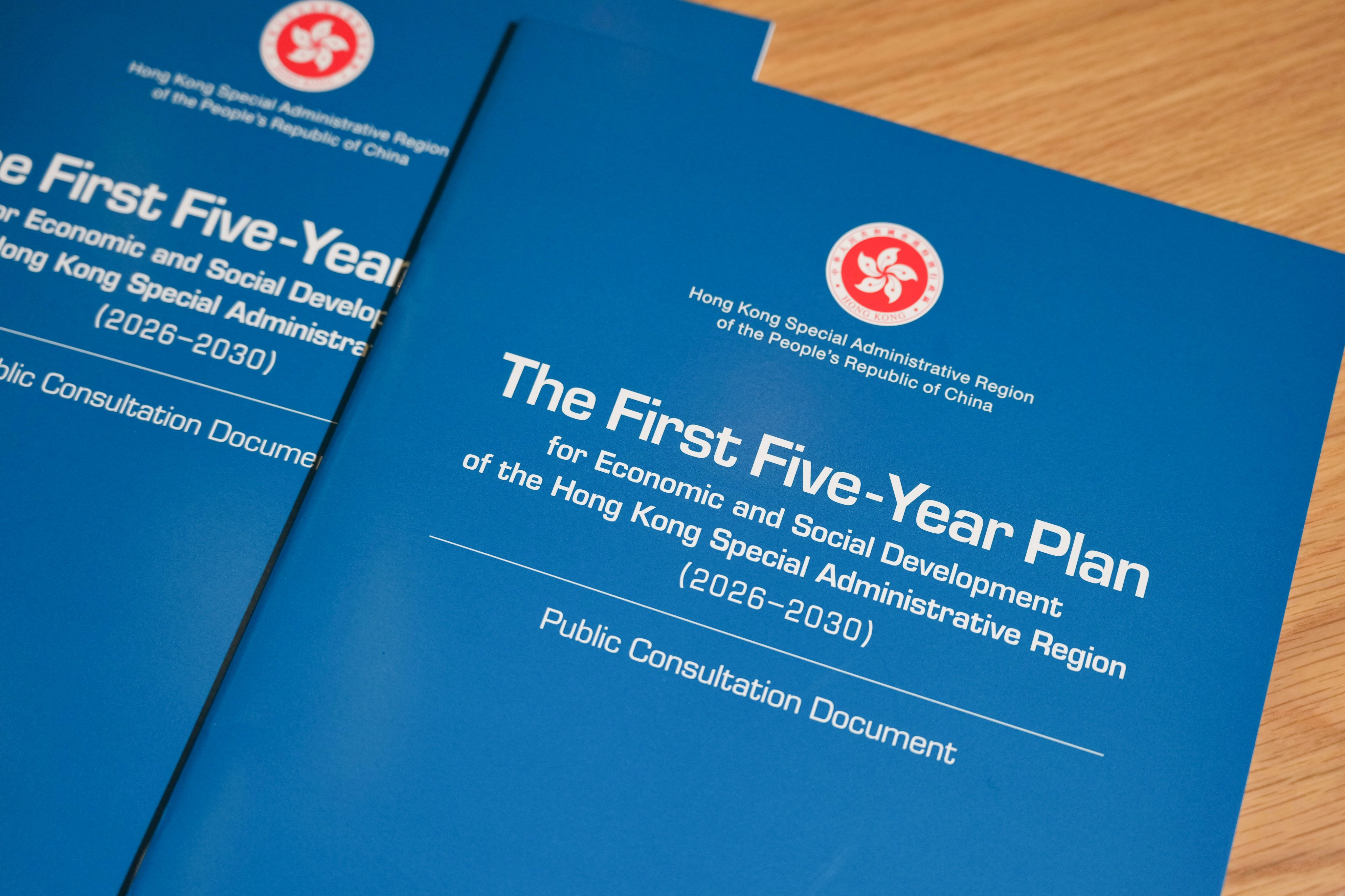 The public consultation document on Hong Kong’s first five-year plan. Photo: Karma Lo