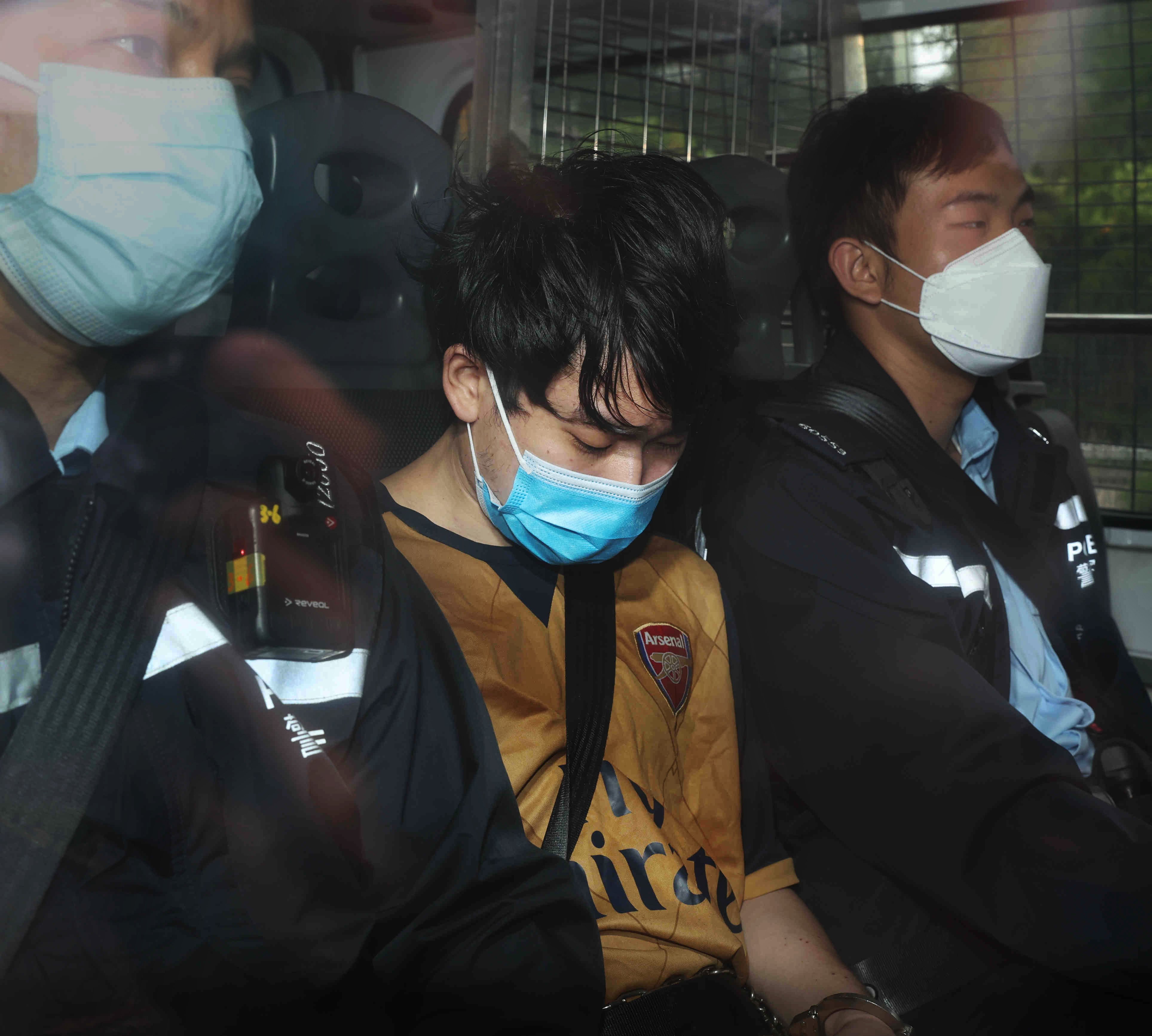 Ng Ka-sing (centre) was arrested in 2022. Photo: Yik Yeung-man