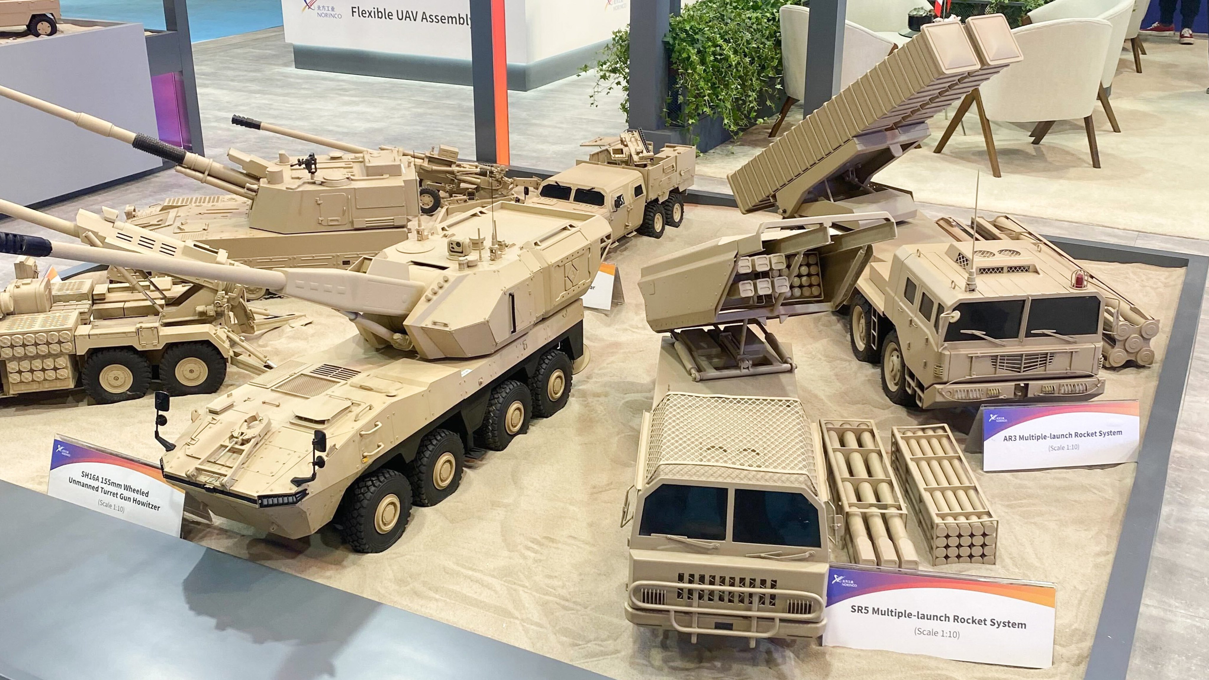 China’s state-owned Norinco is using models of its weapons systems to attract visitors to the Eurosatory exhibition in France. Photo: Seong Hyeon Choi