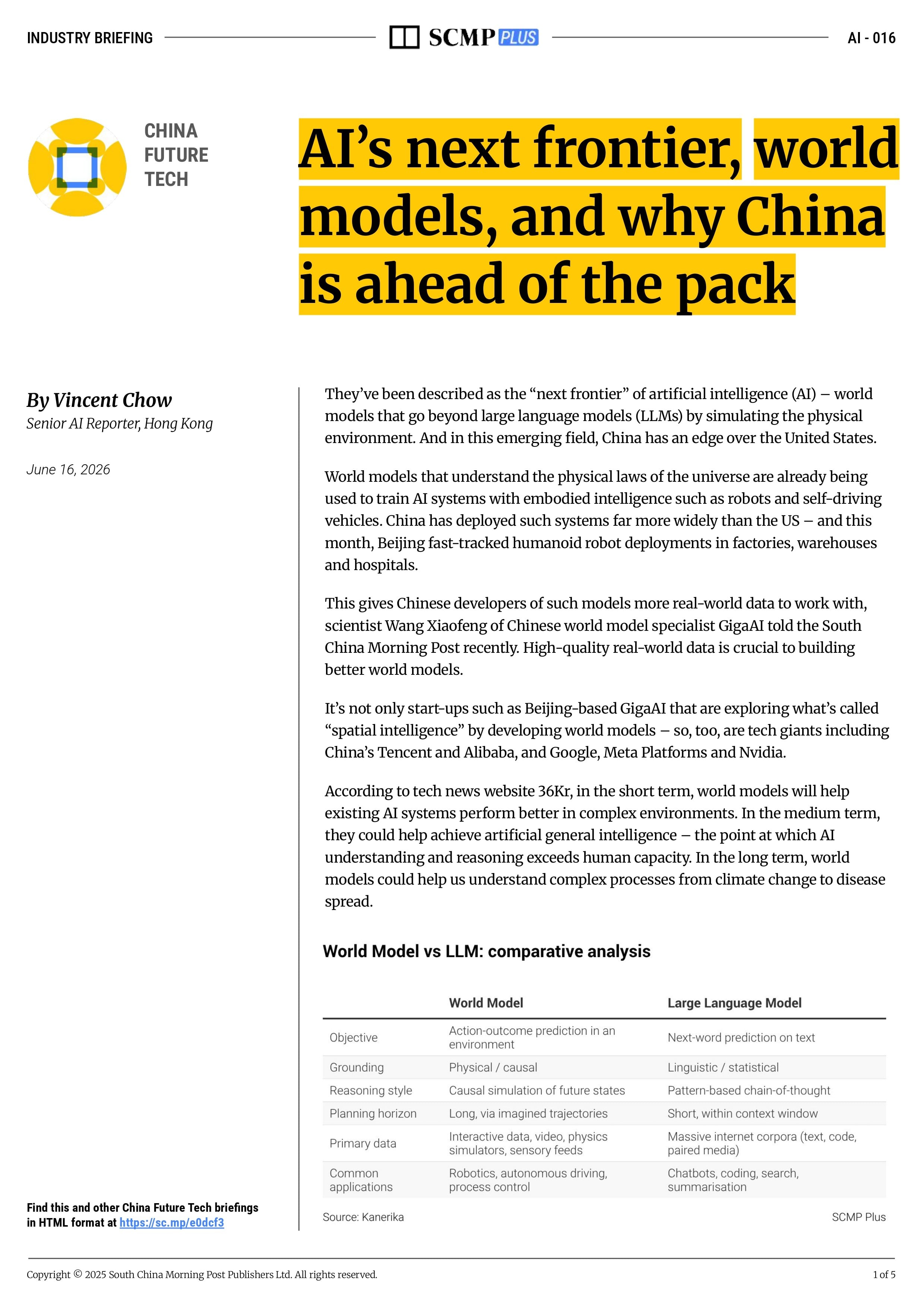 AI’s next frontier, world models, and why China is ahead of the pack