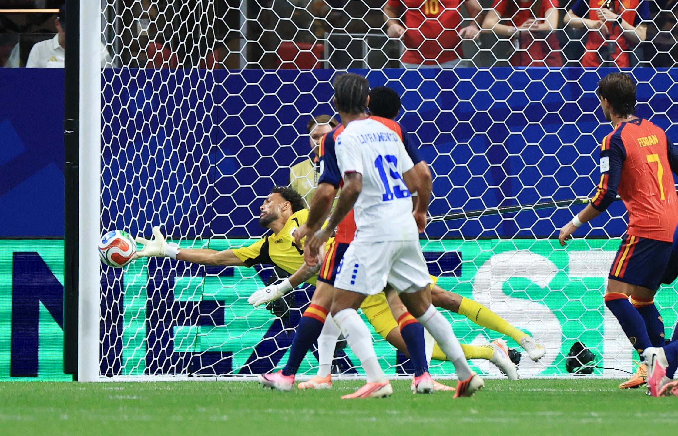Cabo Verde goalkeeper Vozinha makes one of his many saves against Spain in their 0-0 draw on Monday. Photo: Reuters