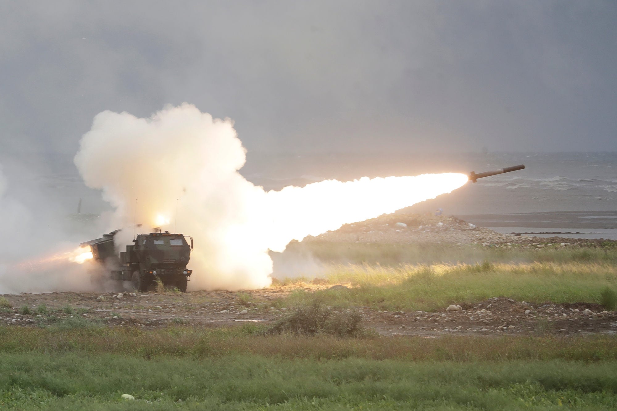 The rockets were fired during an exercise near Taichung. Photo: AP The rockets were fired during an exercise near Taichung. Photo: AP