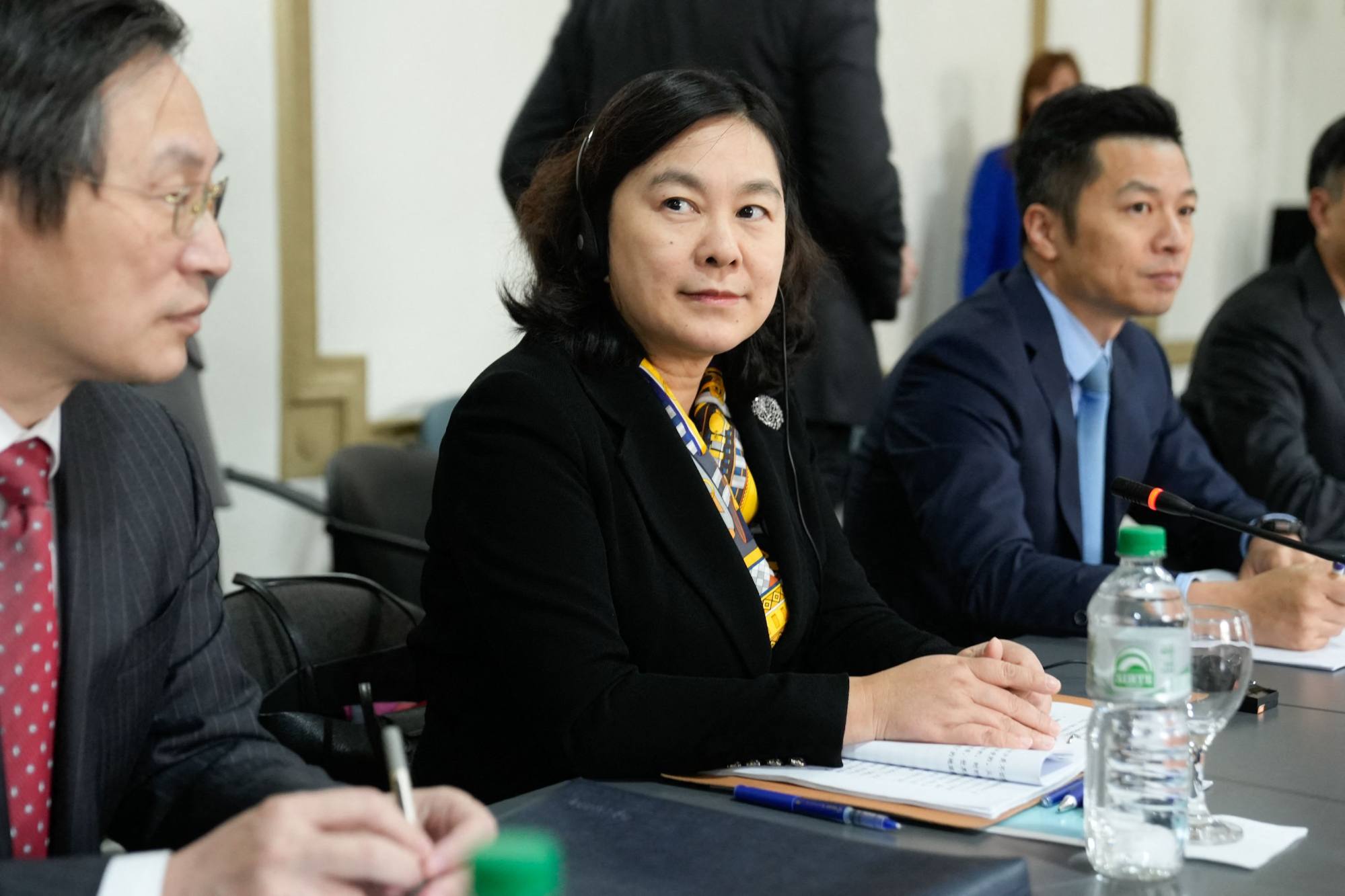 Chinese vice-foreign minister Hua Chunying (centre) visited the Czech Republic in January. Photo: AFP Chinese vice-foreign minister Hua Chunying (centre) visited the Czech Republic in January. Photo: AFP