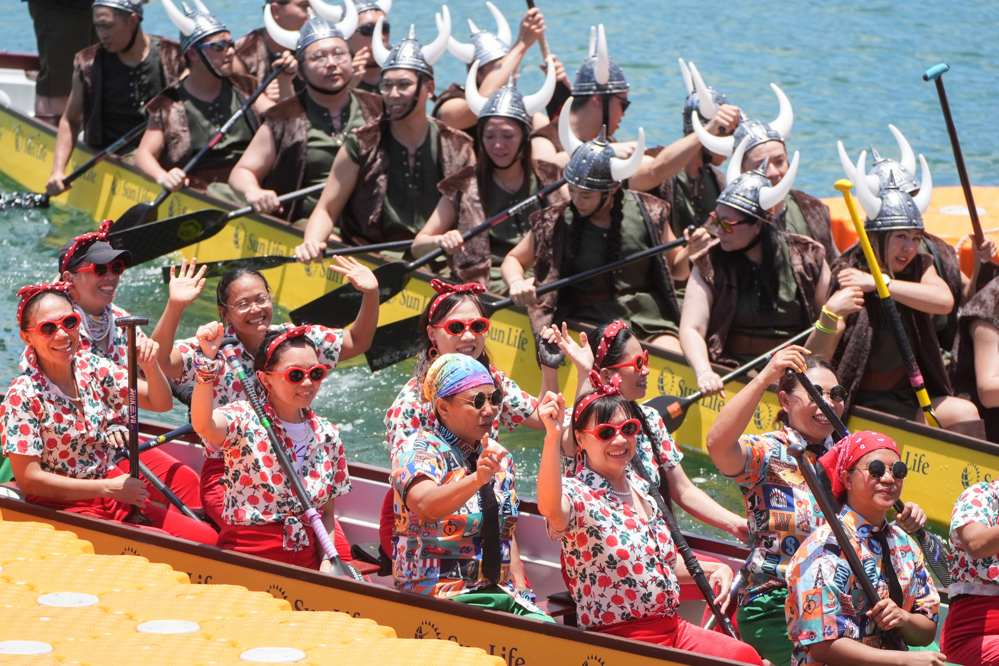 Teams taking part in the fancy dress competition at last year's Sun Life Hong Kong International Dragon Boat Races.Photo: Eugene Lee