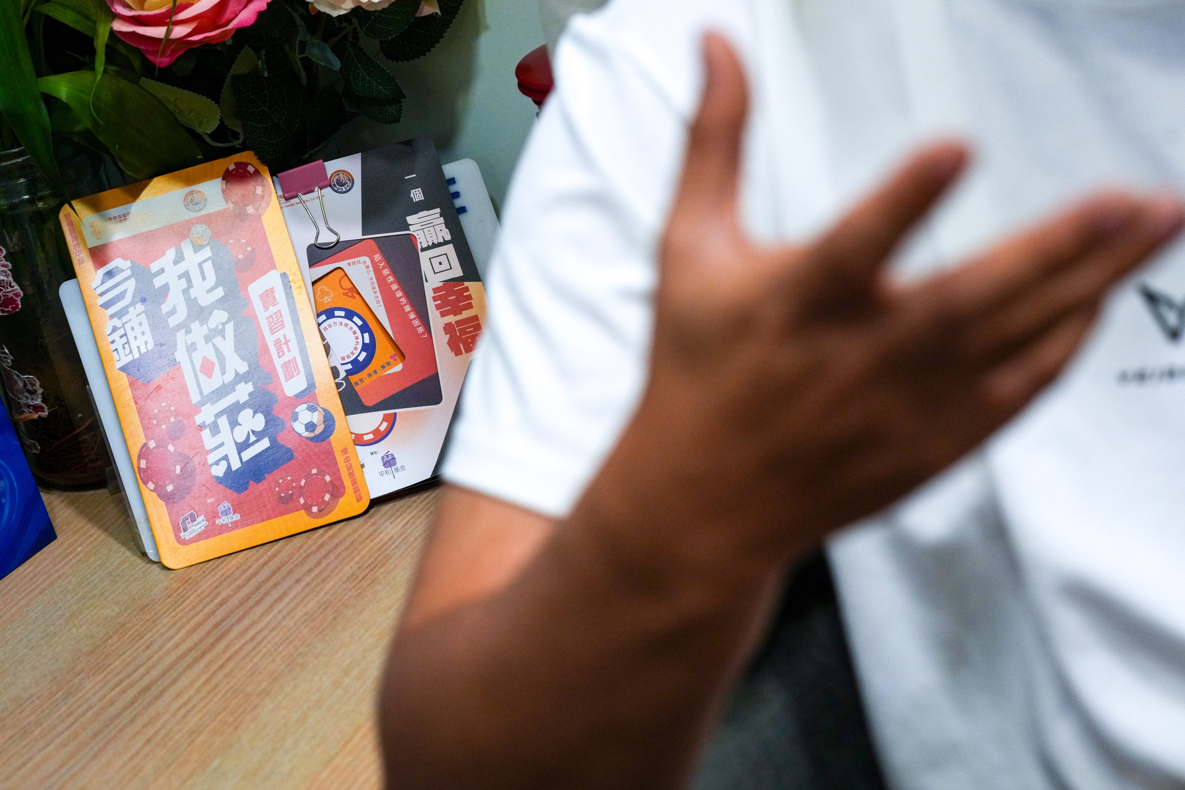 Posters on display at Sunshine Lutheran Centre, which offers counselling services to those with gambling addiction. Photo: Jelly Tse