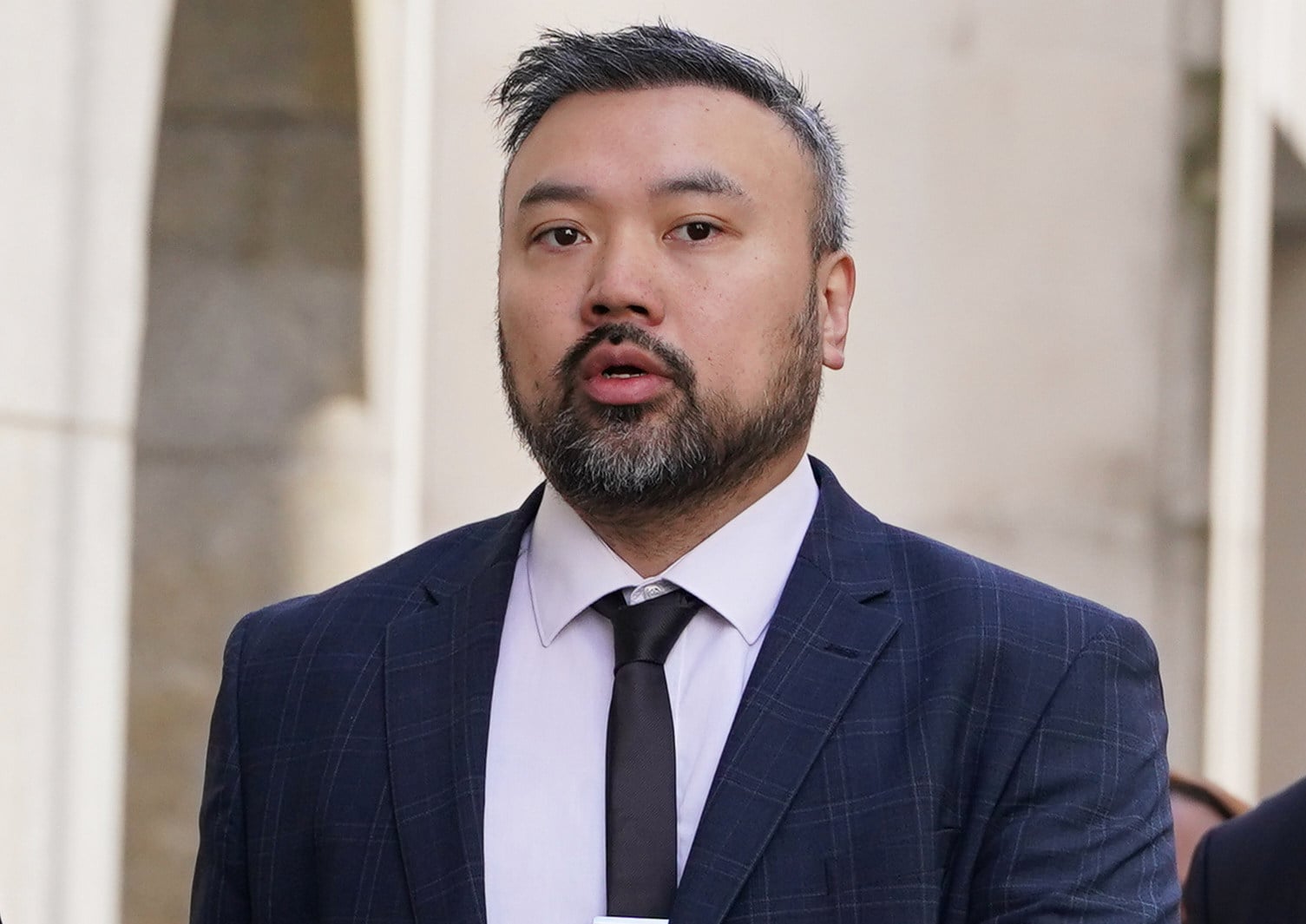 Peter Wai outside the Old Bailey in London on May 24, 2024. The former UK Border Force officer was also convicted of misconduct in public office. Photo: AP