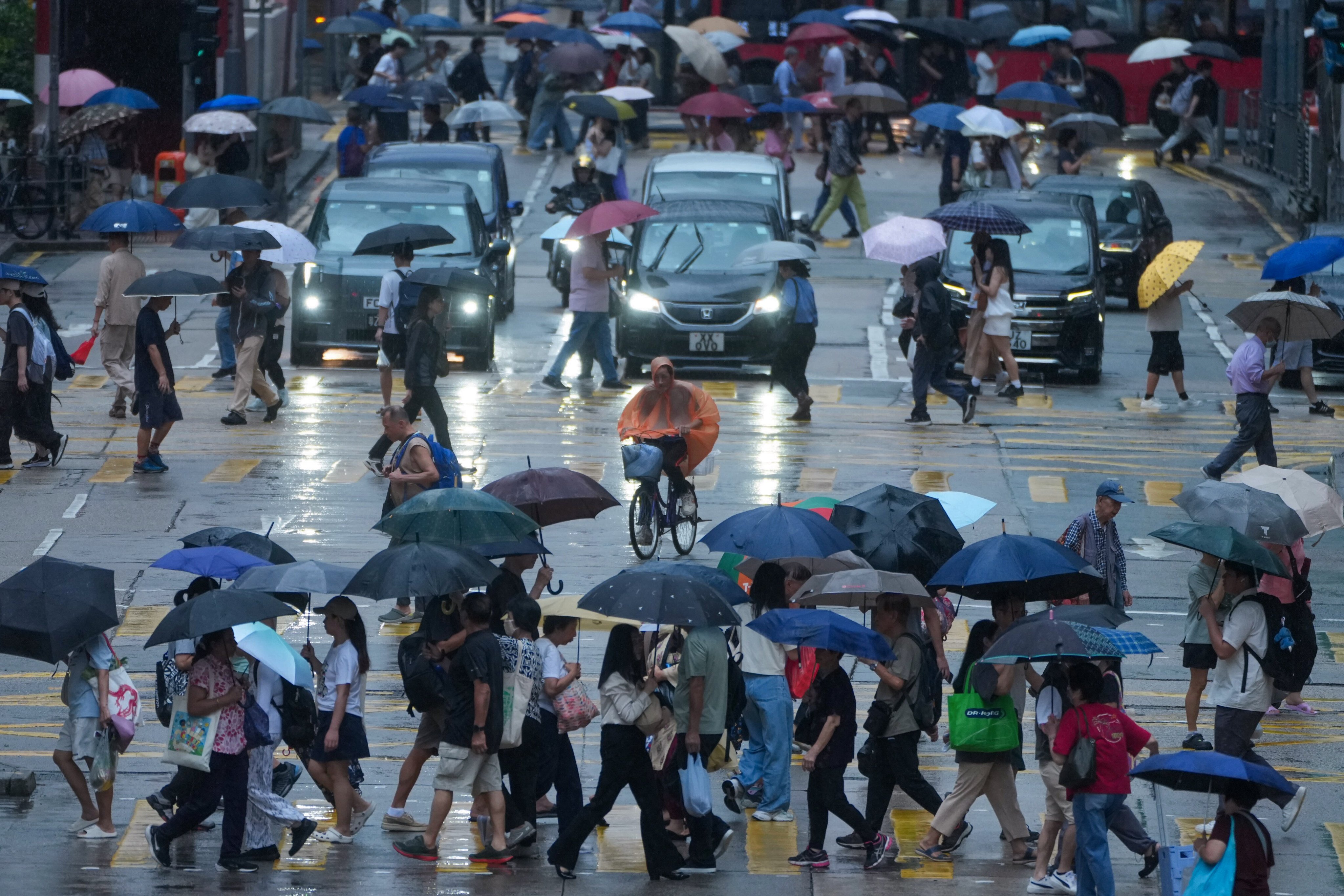 The black rainstorm warning has been issued. Photo: Dickson Lee