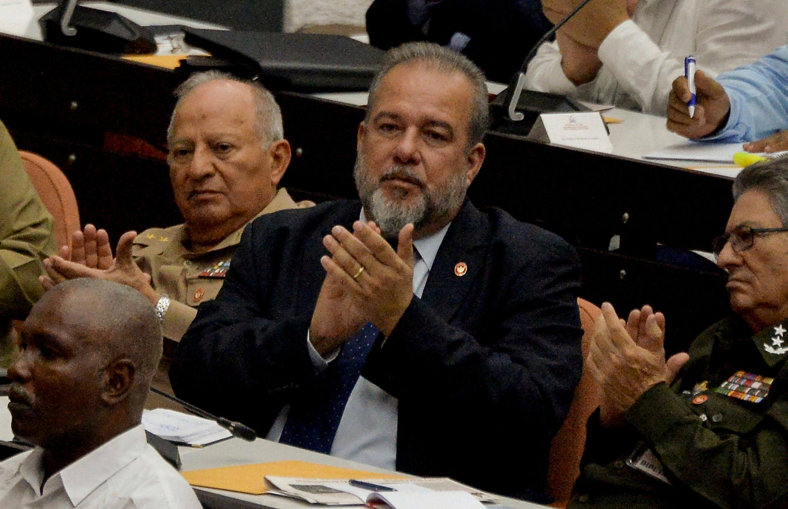 Cuba’s Prime Minister Manuel Marrero, centre. Photo: AFP