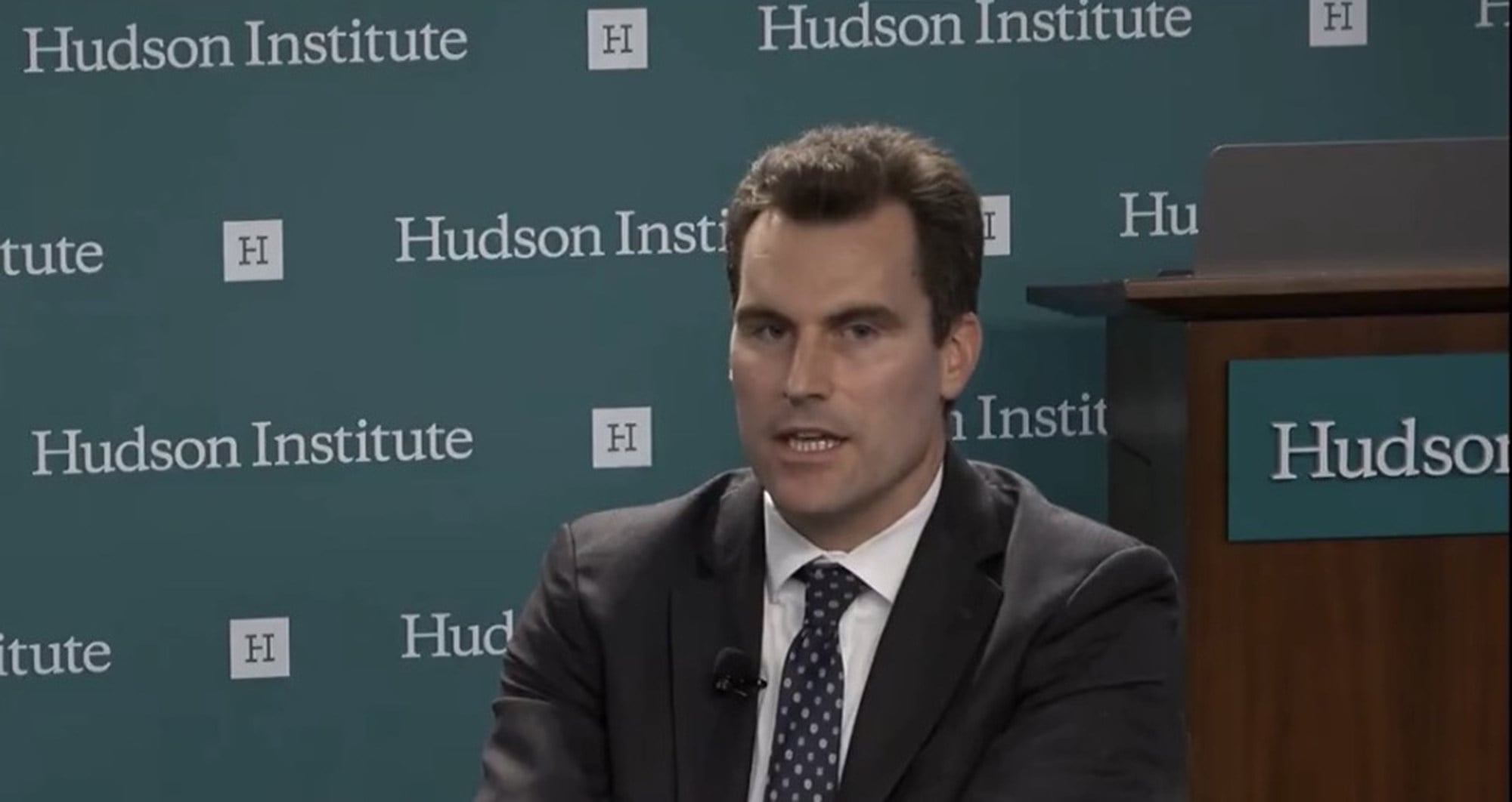 William Kimmitt, US under secretary of commerce for international trade, speaks at the Hudson Institute in Washington on Thursday. Photo: X/Hudson Institute