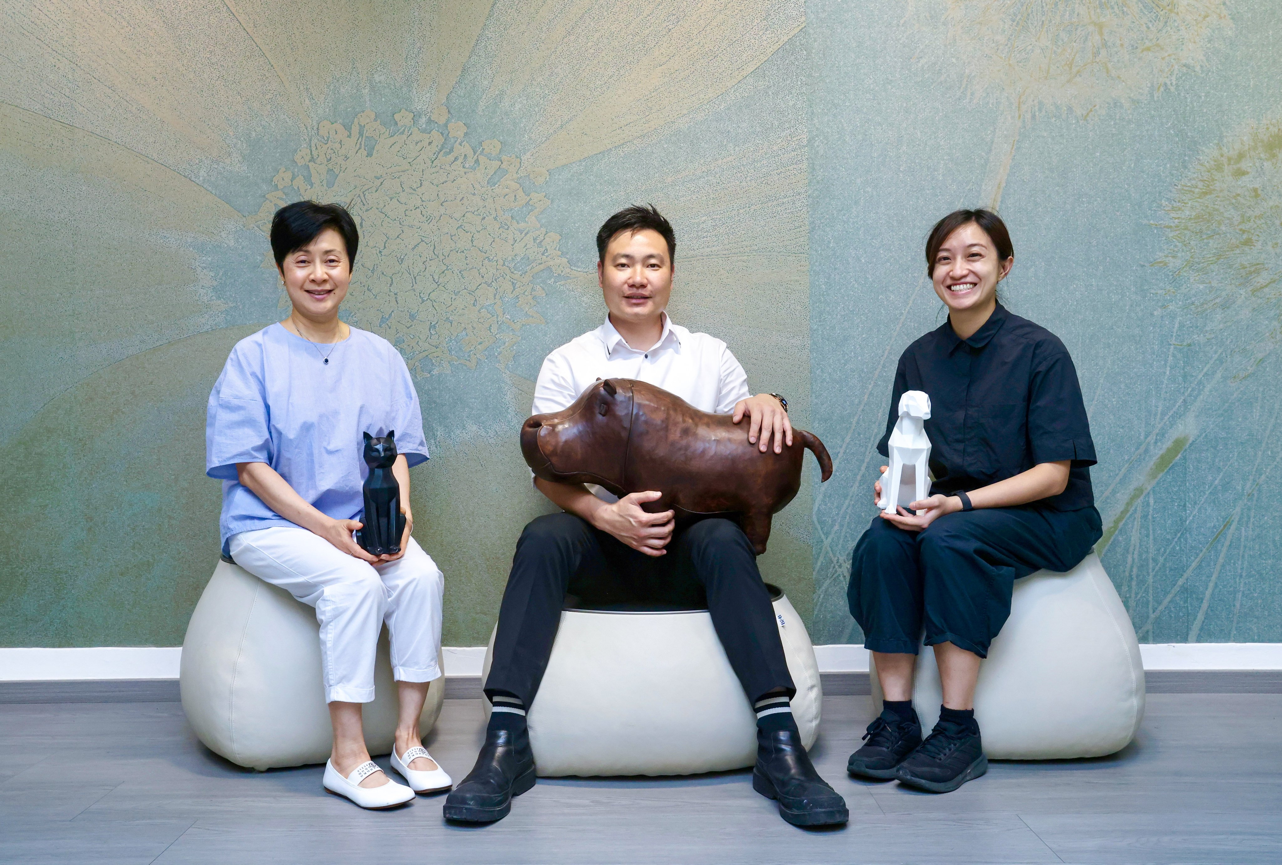 (From left) Petmento’s Betsy Ma Pun-sai, Wing Pun and Label Li provide pet funeral services in Hong Kong. Photo: Jonathan Wong