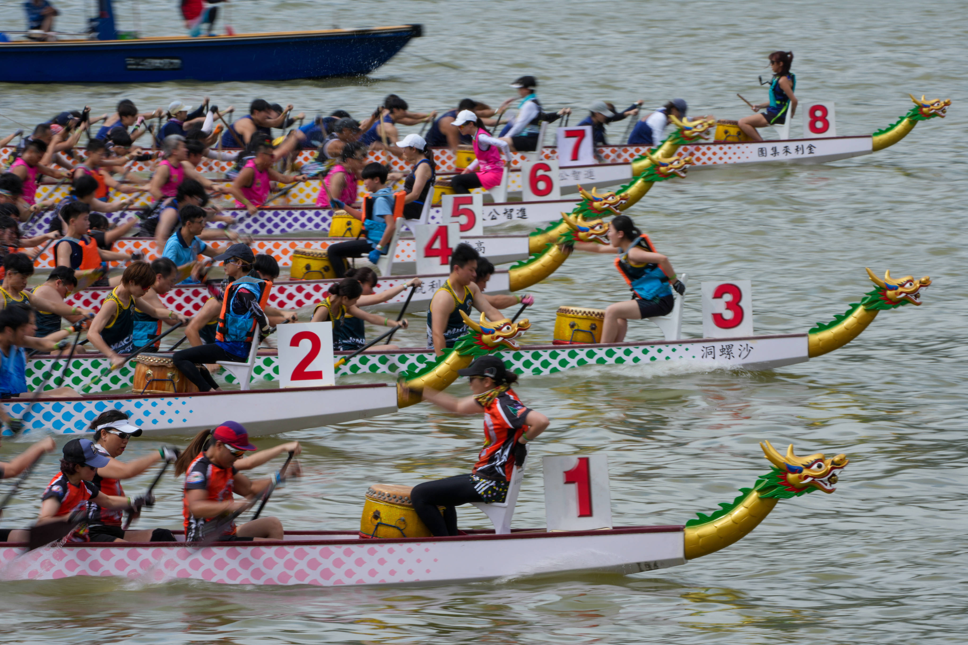 Competitors vie for top positions during the races in Tai Po. Photo: Dickson Lee