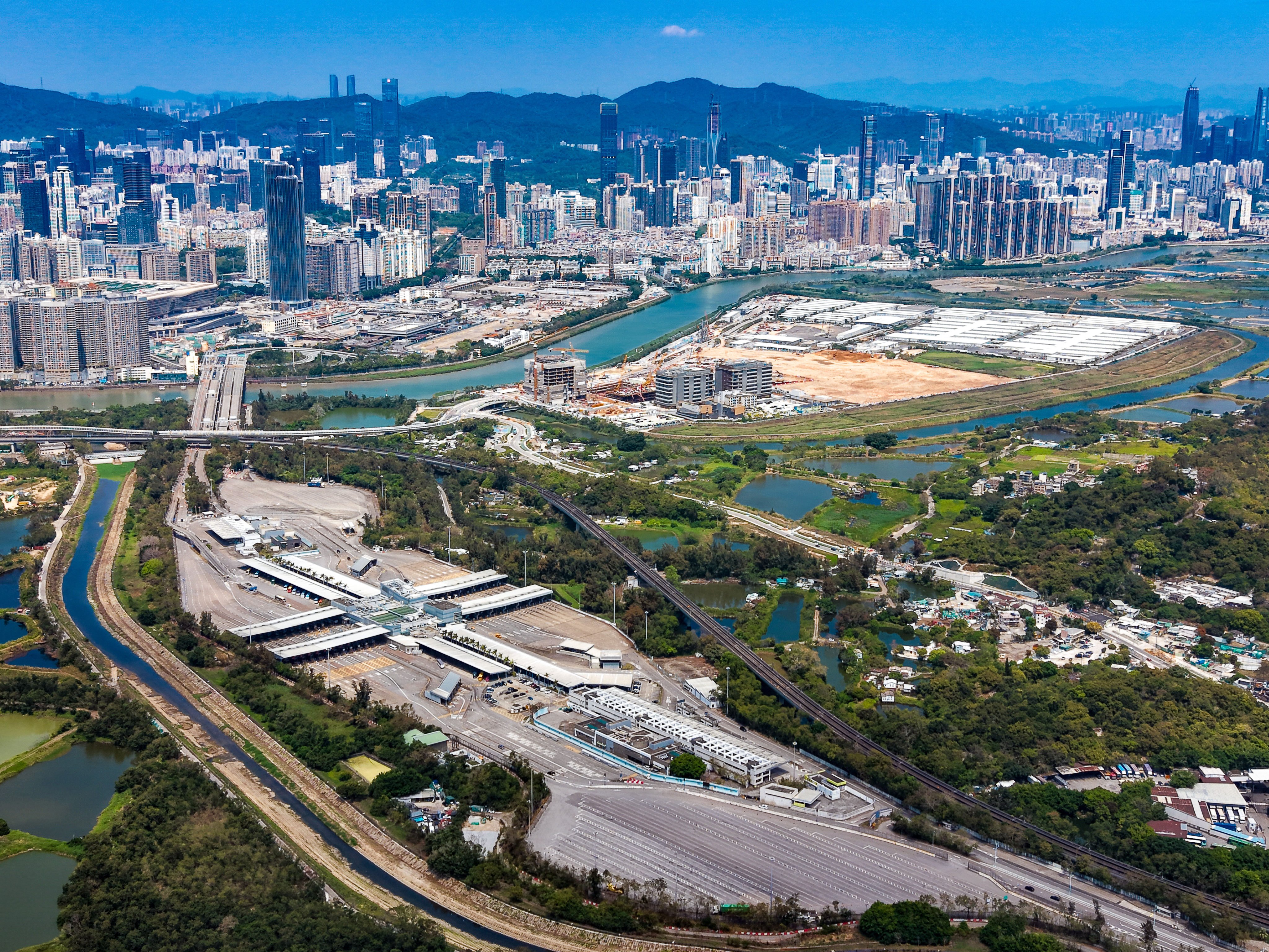 The Hong Kong side of the shared tech zone. Photo: Eugene Lee