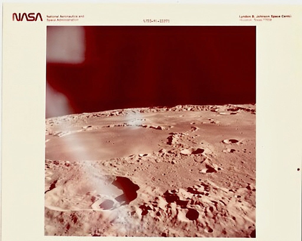 A red-number photograph from Nasa’s Apollo 15 lunar mission. Photo: Handout