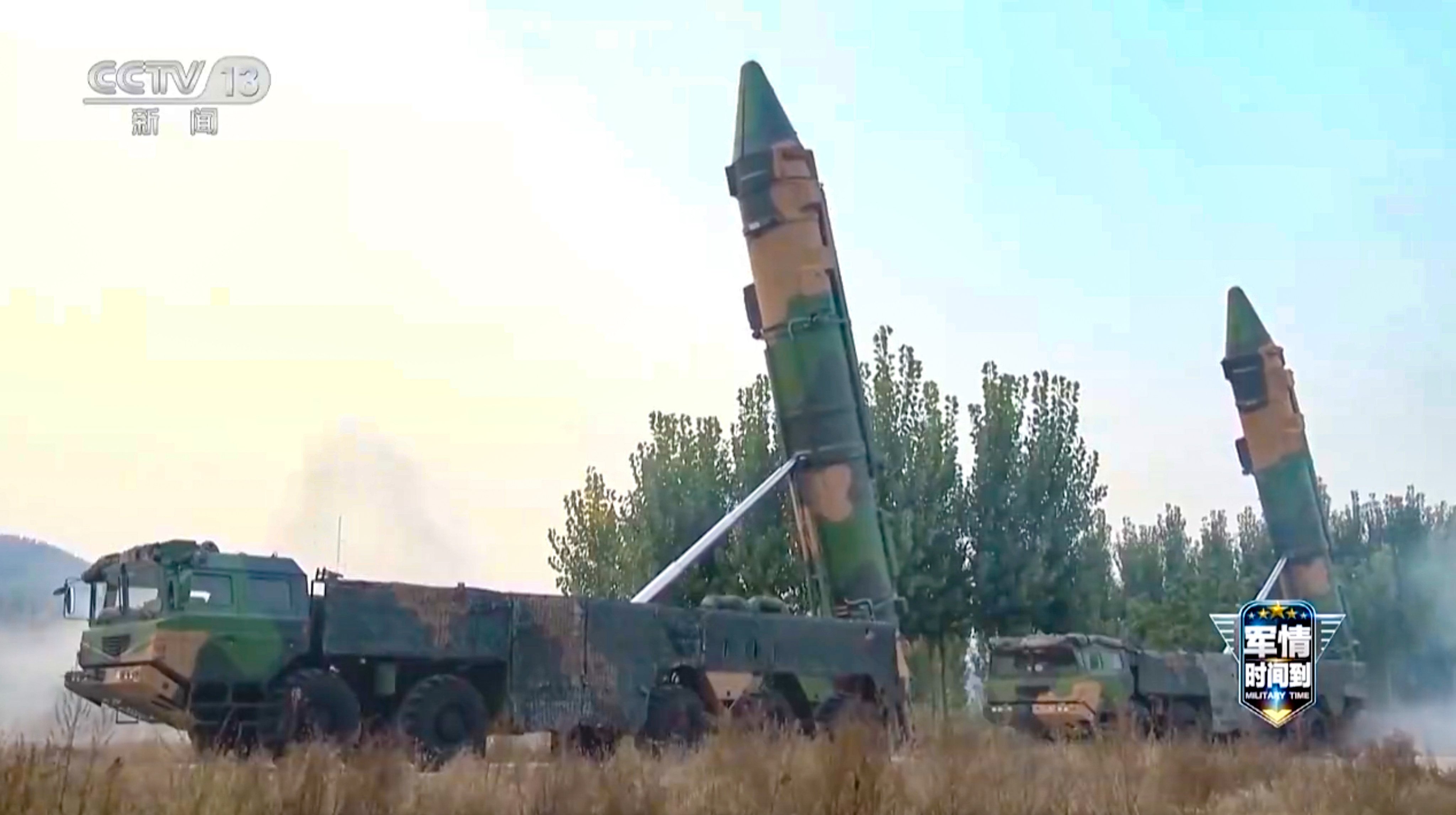The footage included the launch of DF-17 missiles. Photo: CCTV