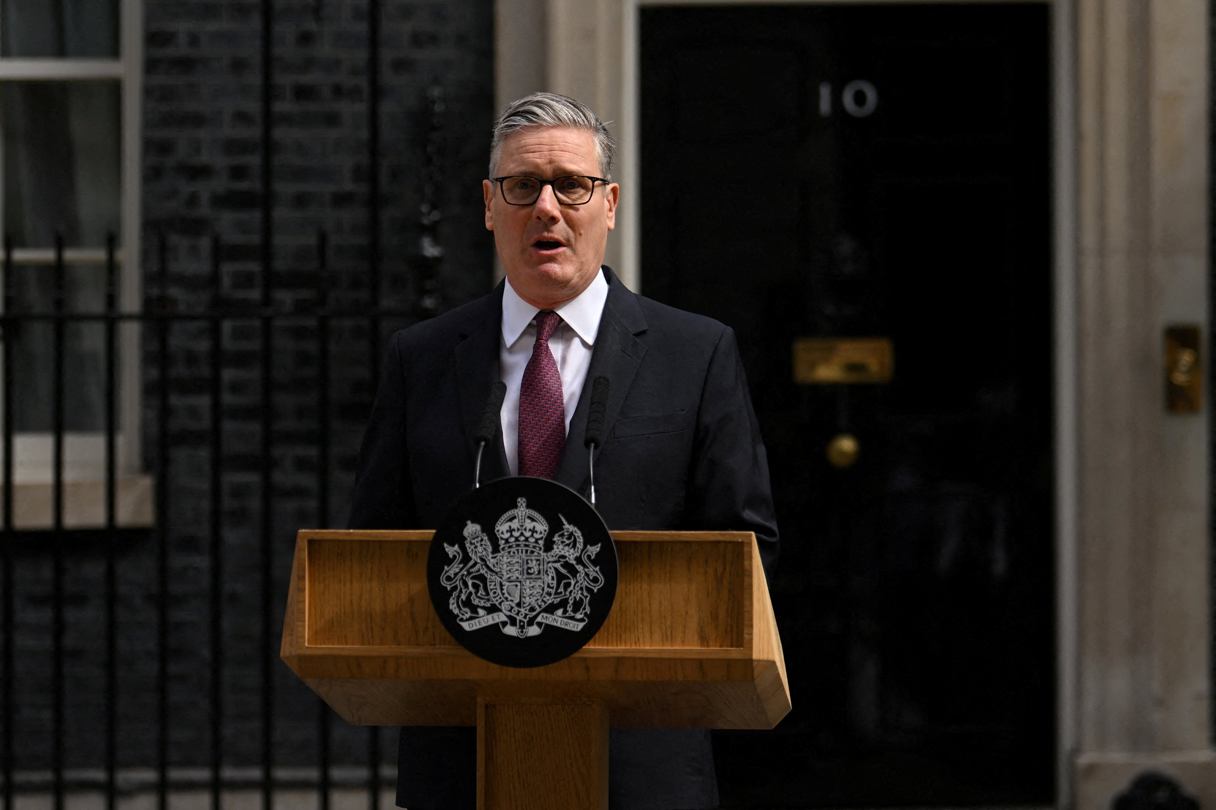 British Prime Minister Keir Starmer making his announcement. Photo: Reuters