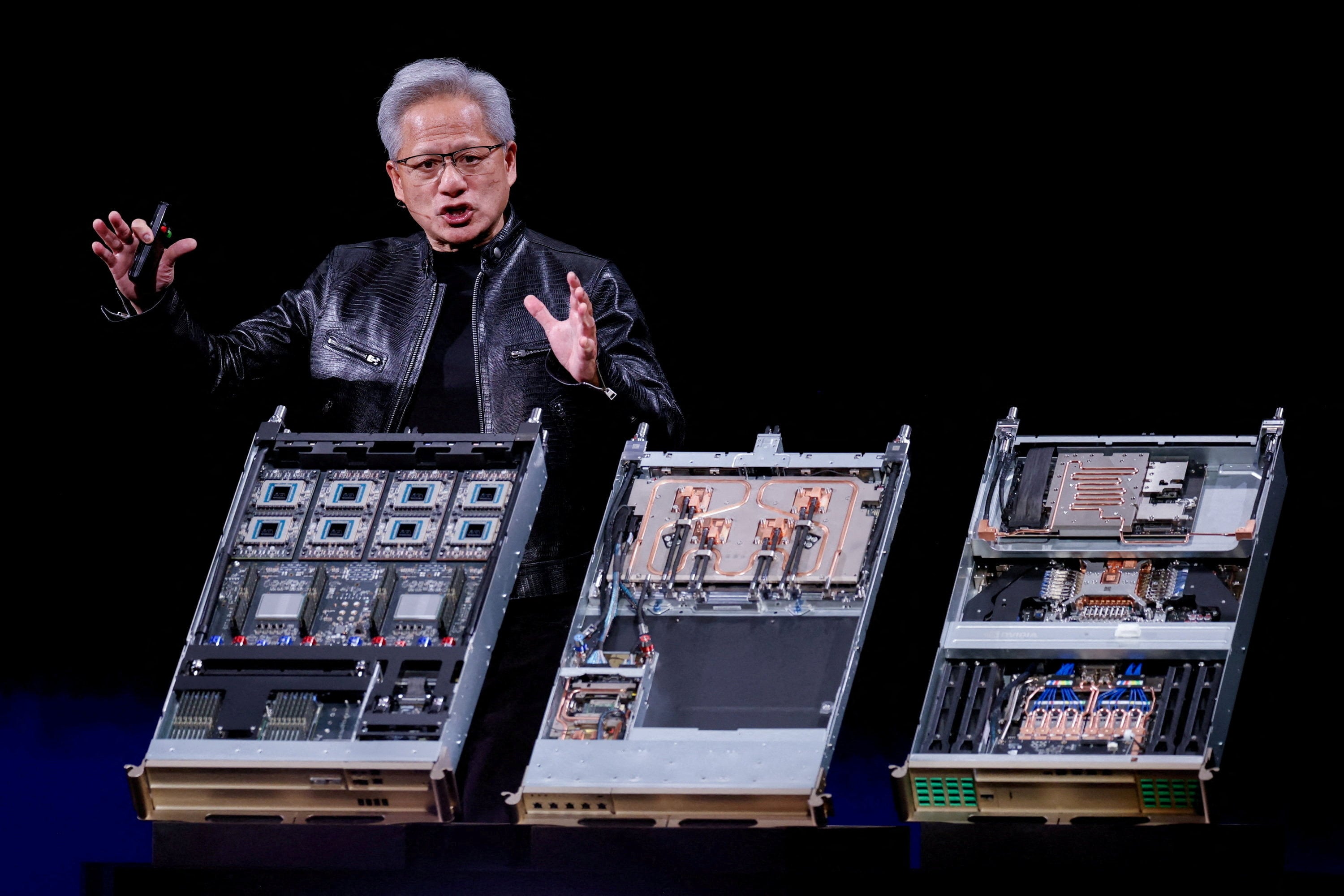 Nvidia CEO Jensen Huang introduces the chipmaker’s Vera Rubin architecture at the Computex trade show in Taipei on June 1. Photo: Reuters