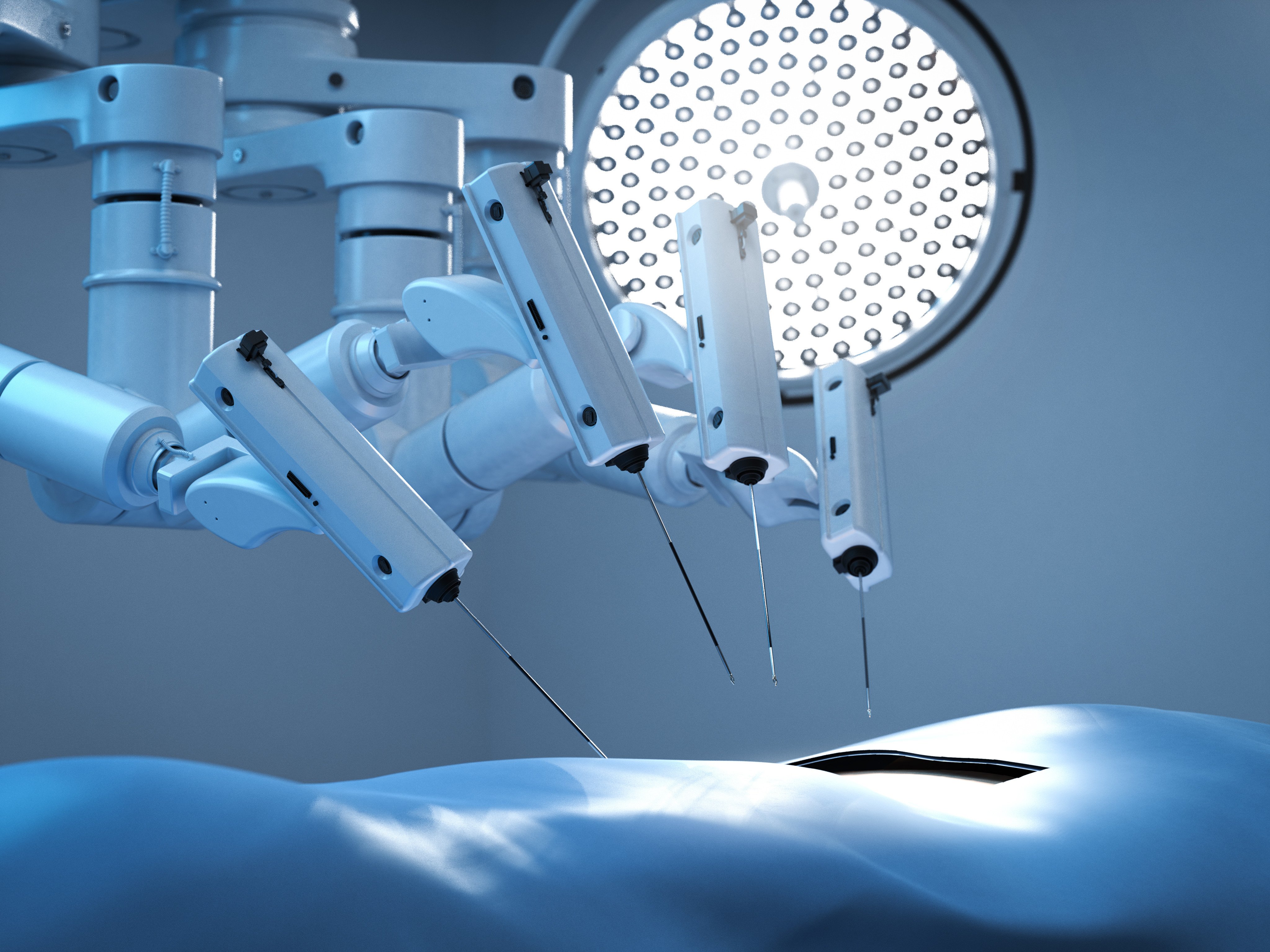 [Shutterstock] Medical technology concept with 3d rendering surgery robot in surgery room. Photo: Shutterstock Images.
Stock Illustration ID: 1701322531