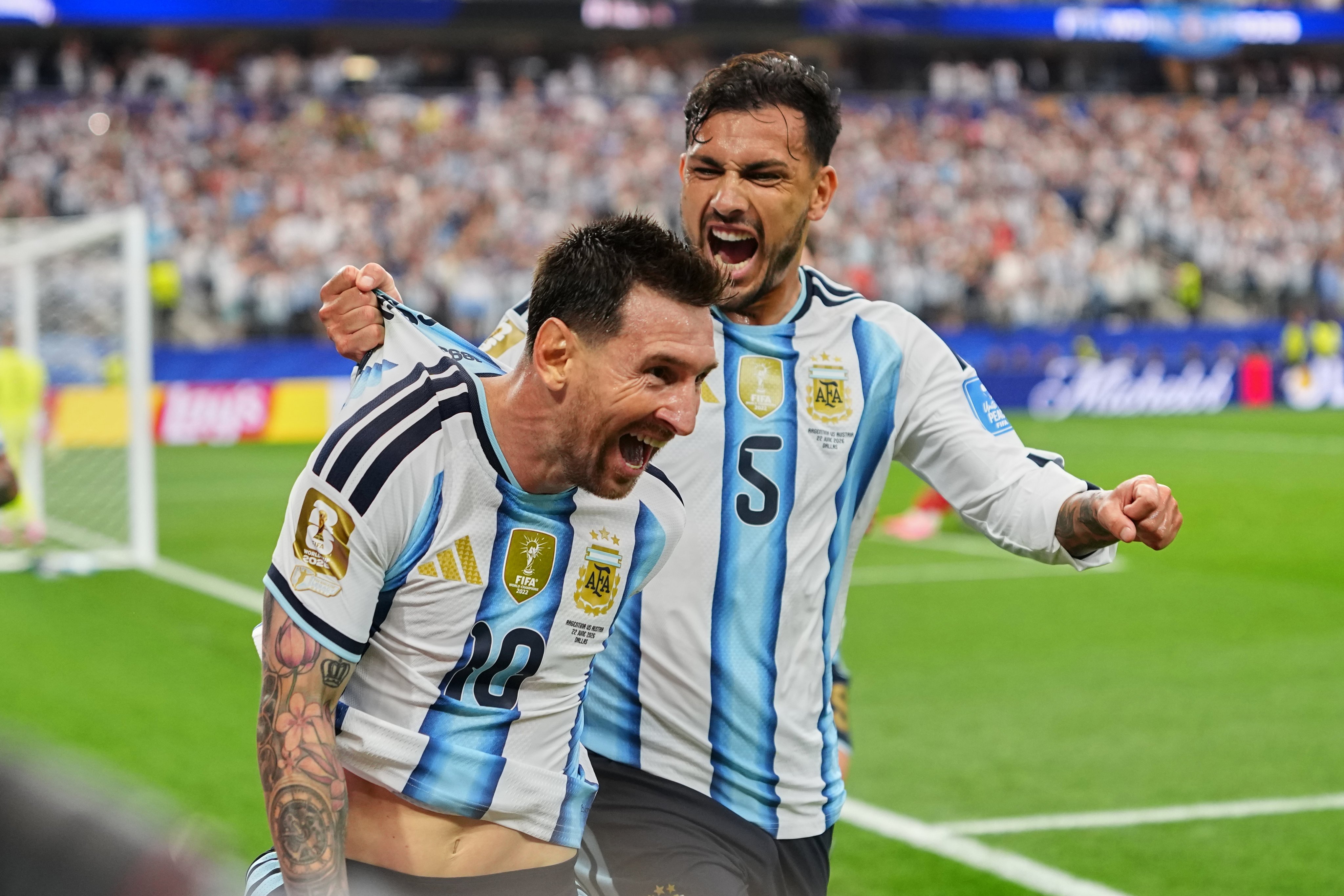 Lionel Messi became the greatest goalscorer in World Cup history when he scored against Austria. Photo: AP