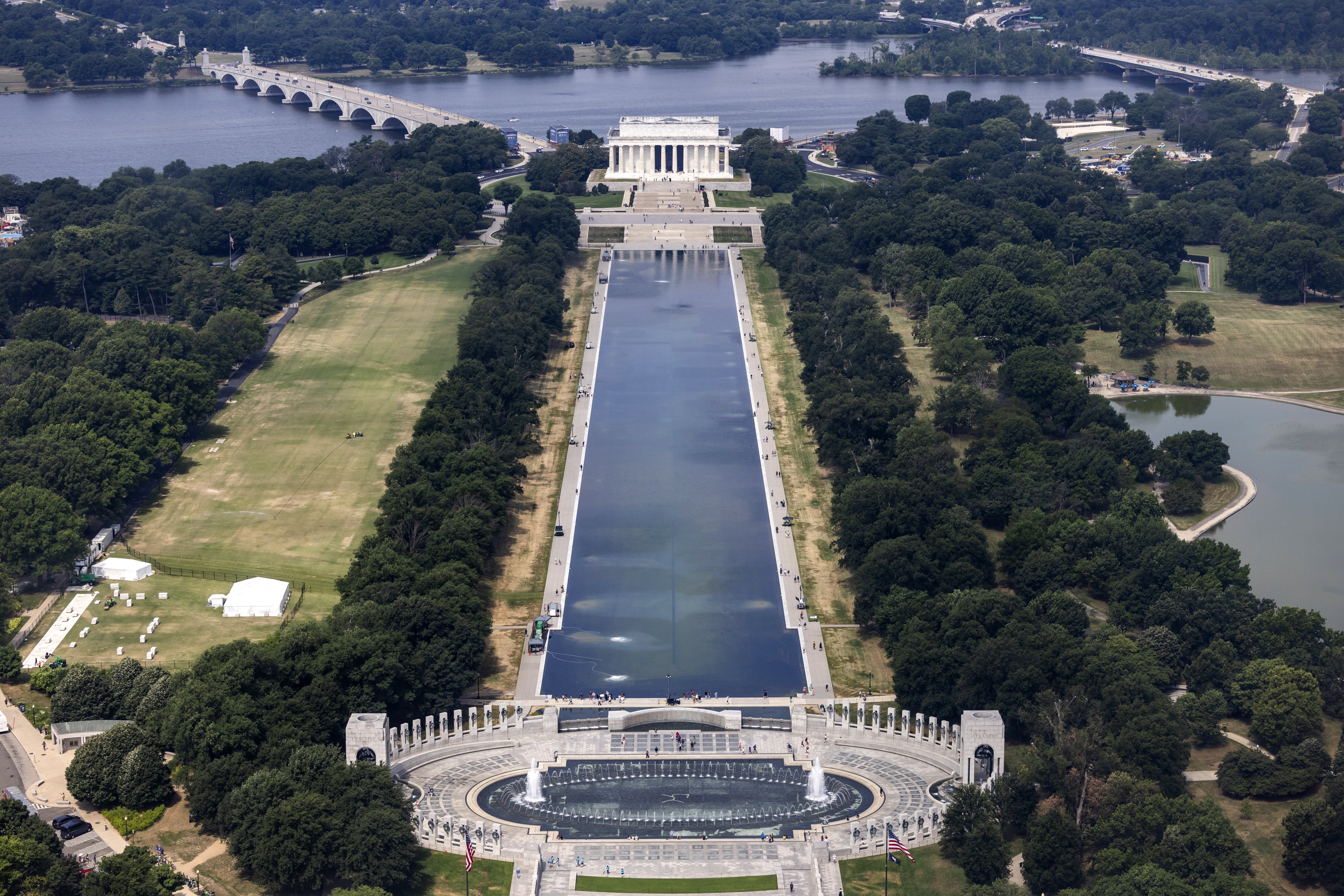 The pool will need to be drained for a second round of repairs. Photo: EPA