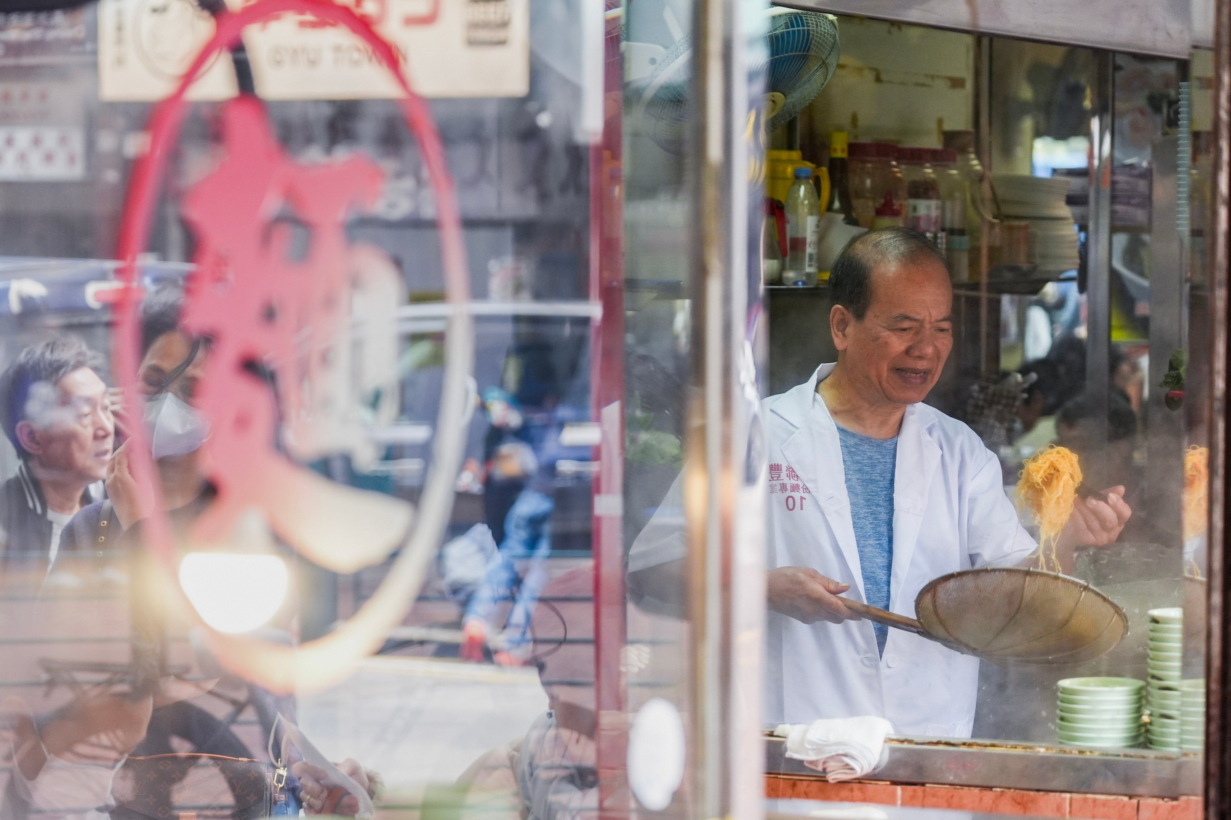 A man prepares noodles at a restaurant in Sham Shui Po on February 2, 2025. Photo: Eugene Lee