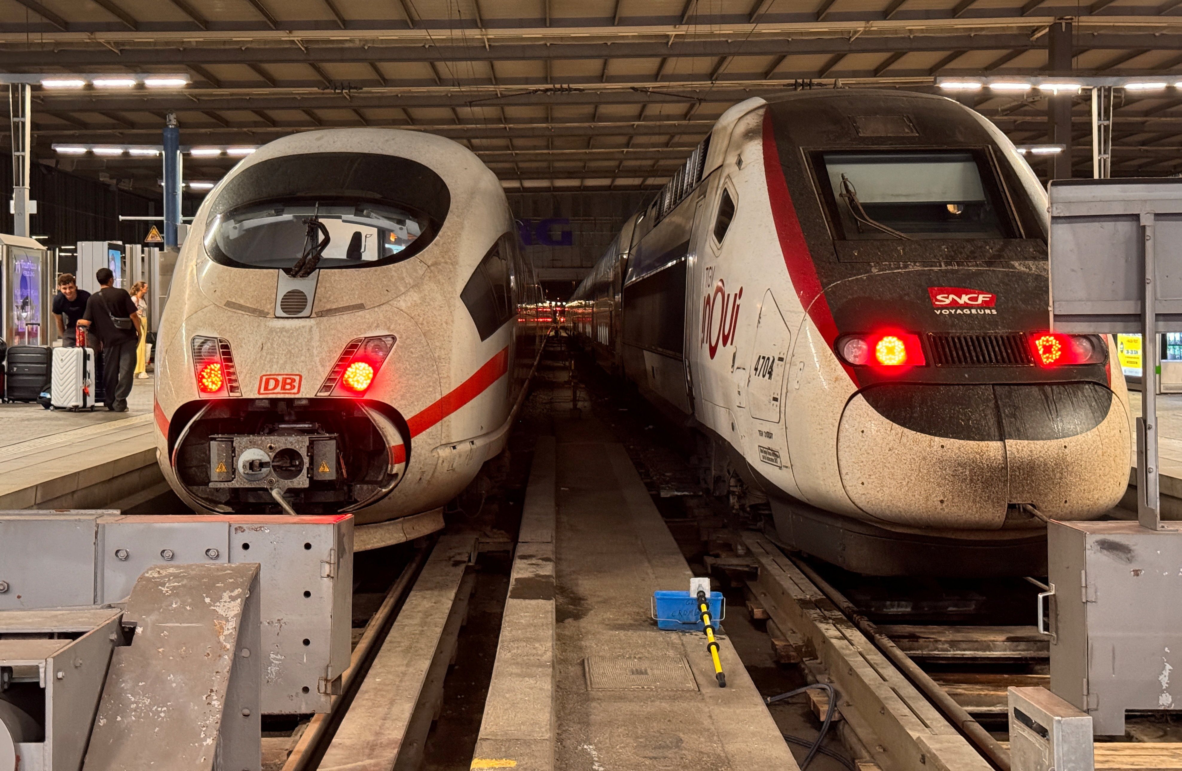 Trains at the main station in Munich, Germany on Tuesday. Photo: Reuters