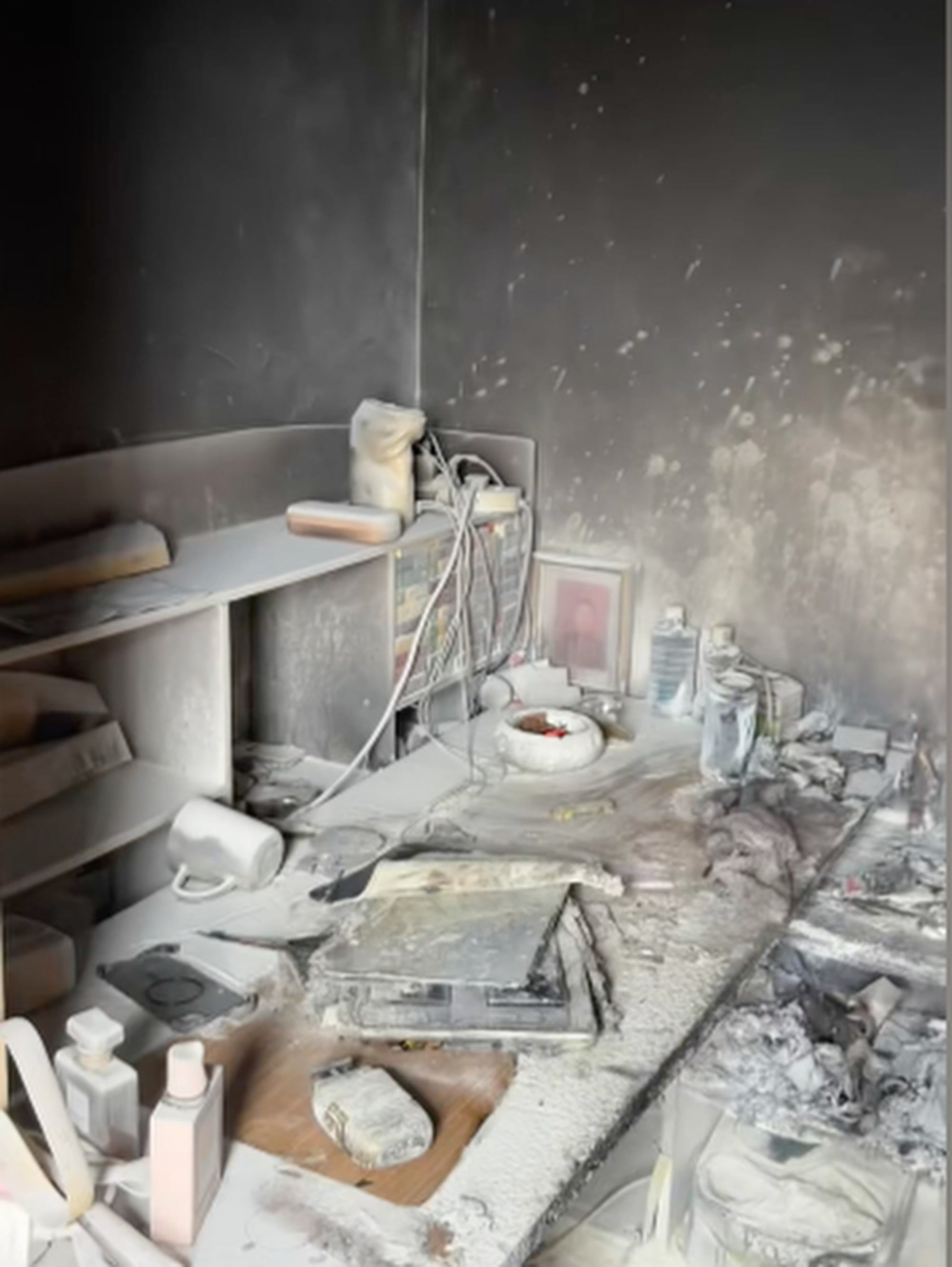 One corner of their home and workshop was left severely damaged, with no salvageable items, and since the premises were uninsured, Peng now faces a hefty financial burden. Photo: Douyin