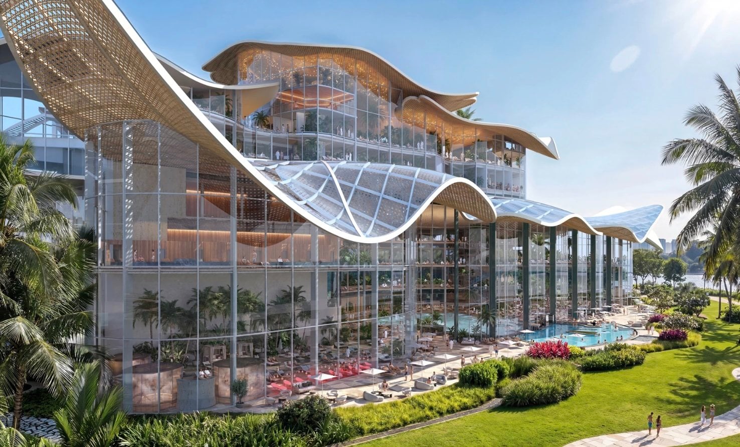 The seven-storey Therme Singapore complex is expected to spearhead the country’s wellness sector.  Photo: Handout
