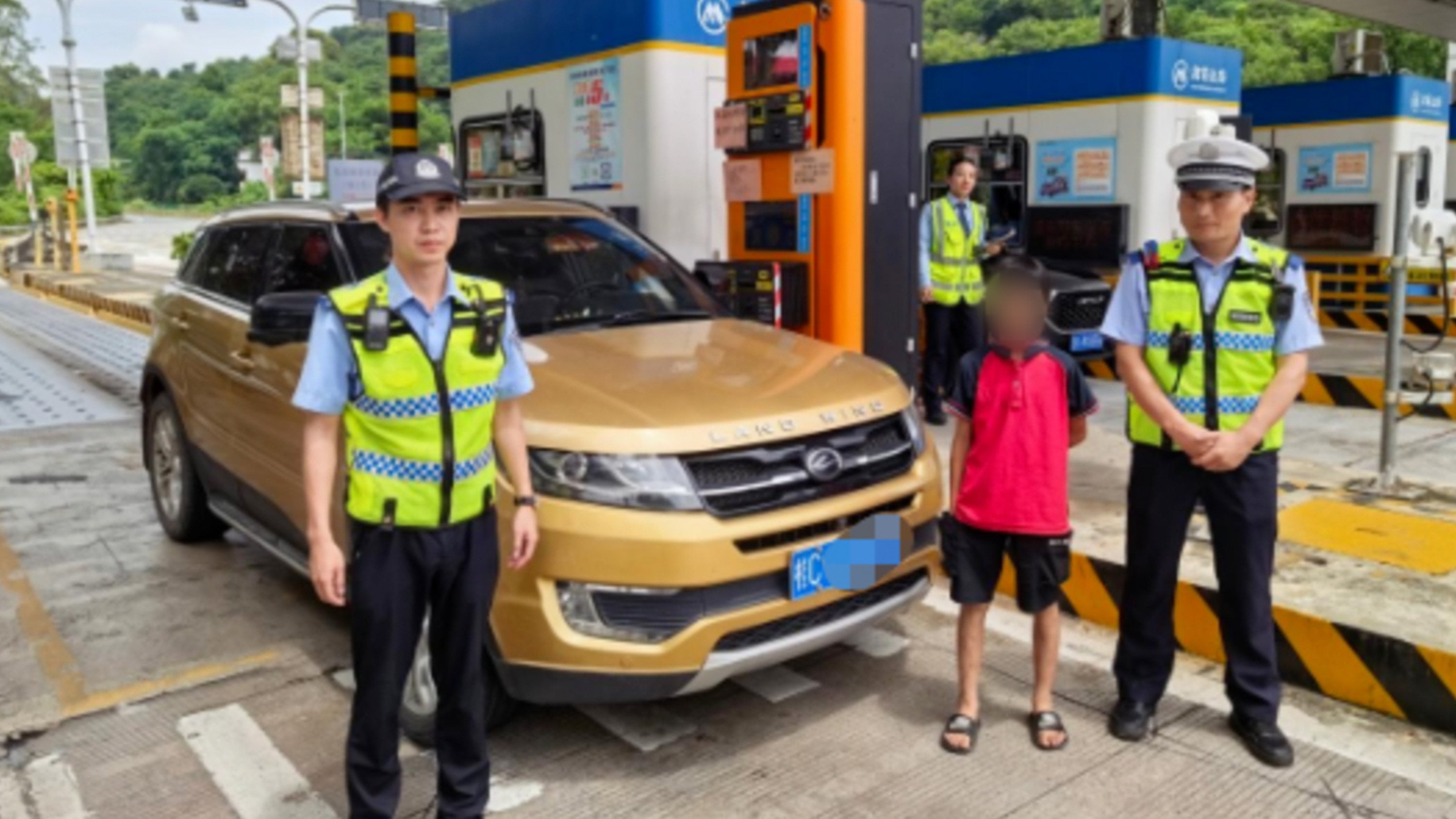 A 12-year-old boy in China astonished the online community after driving solo for six hours on a highway. Photo: Guilin Traffic Police