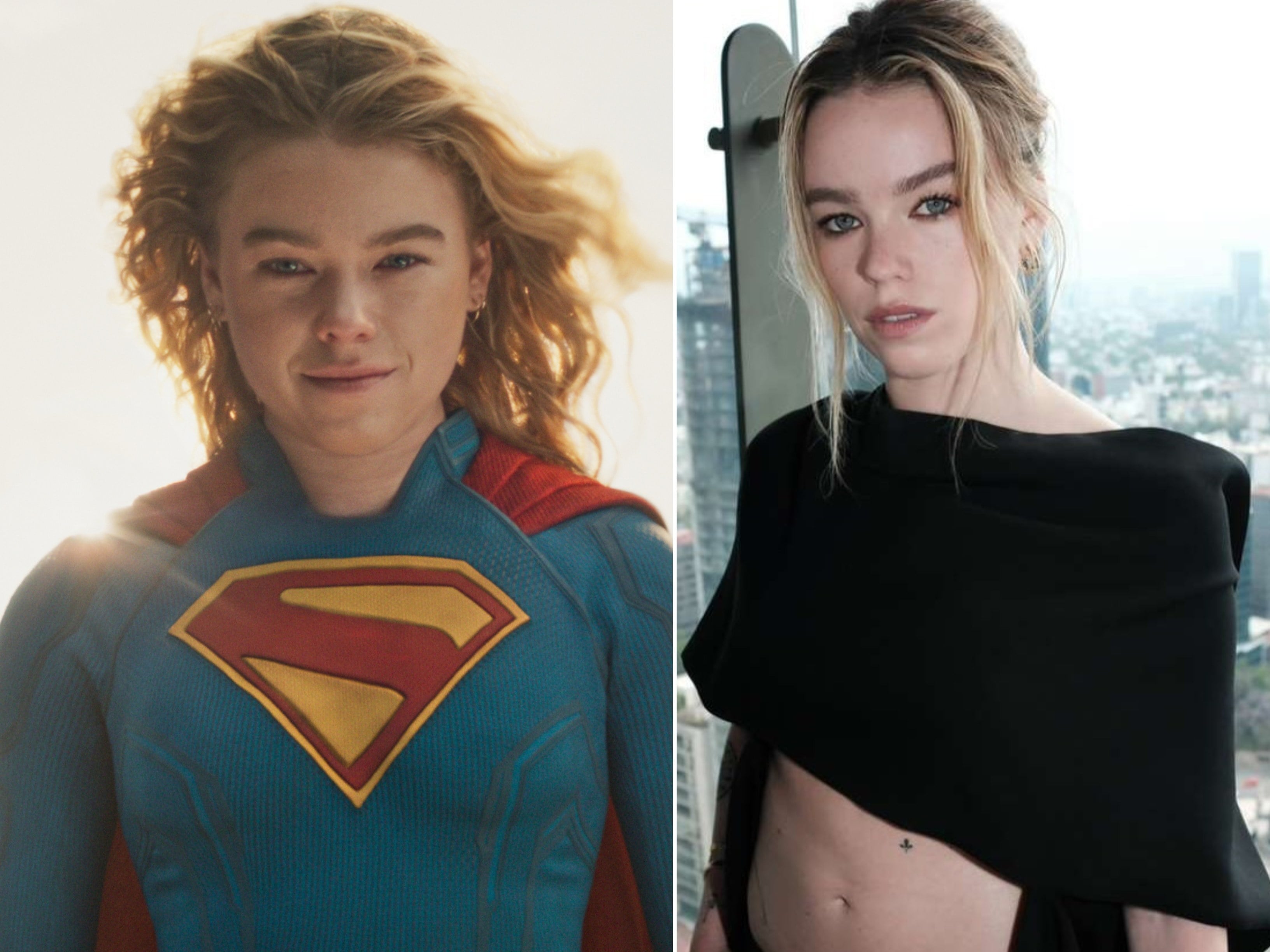 Milly Alcock plays Supergirl in the upcoming DC movie. Photos: @millyalcock/Instagram; AP