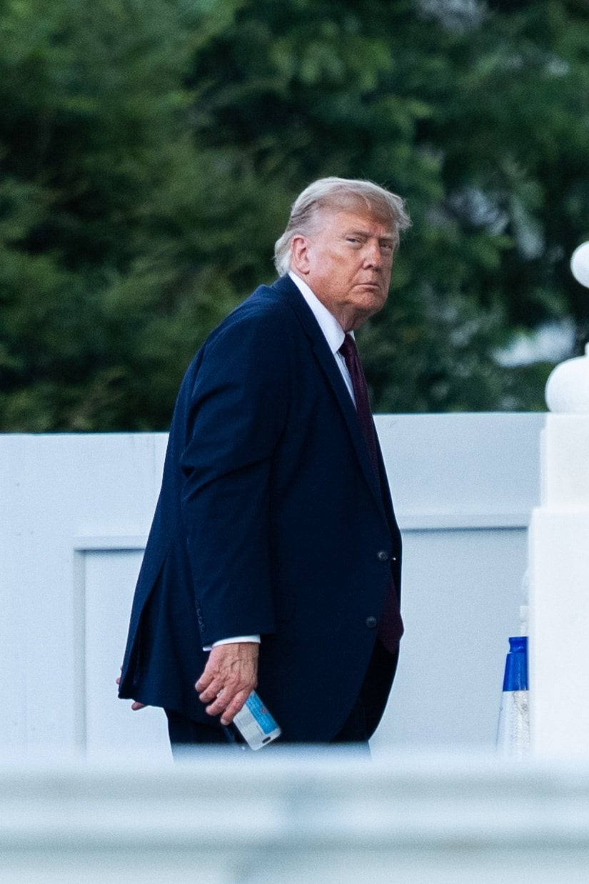 US President Donald Trump returning to the White House on Tuesday.  Photo: EPA