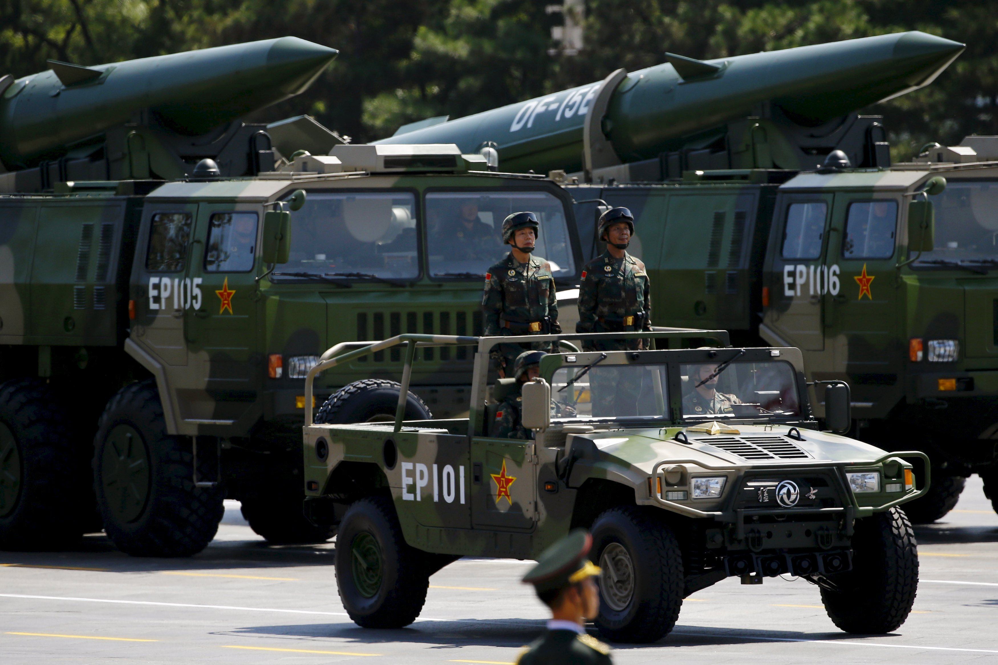 China’s DF-15B short-range ballistic missiles have been in service since 1999. Photo: Reuters