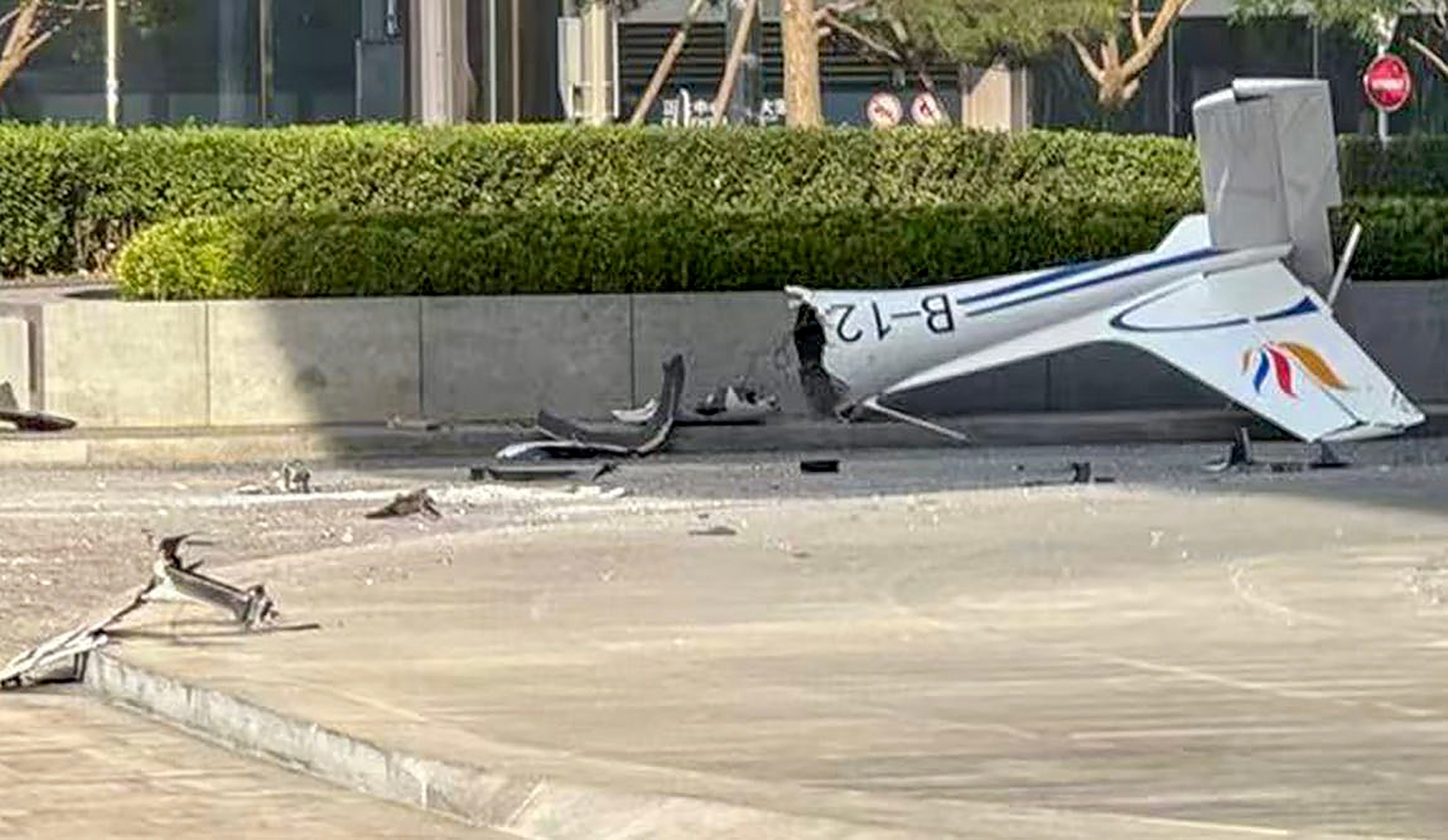 Online photos show the registration number of a small aircraft that hit Beijing’s tallest building on Friday was B-12PPA. Photo: X /Takemikazuchi26