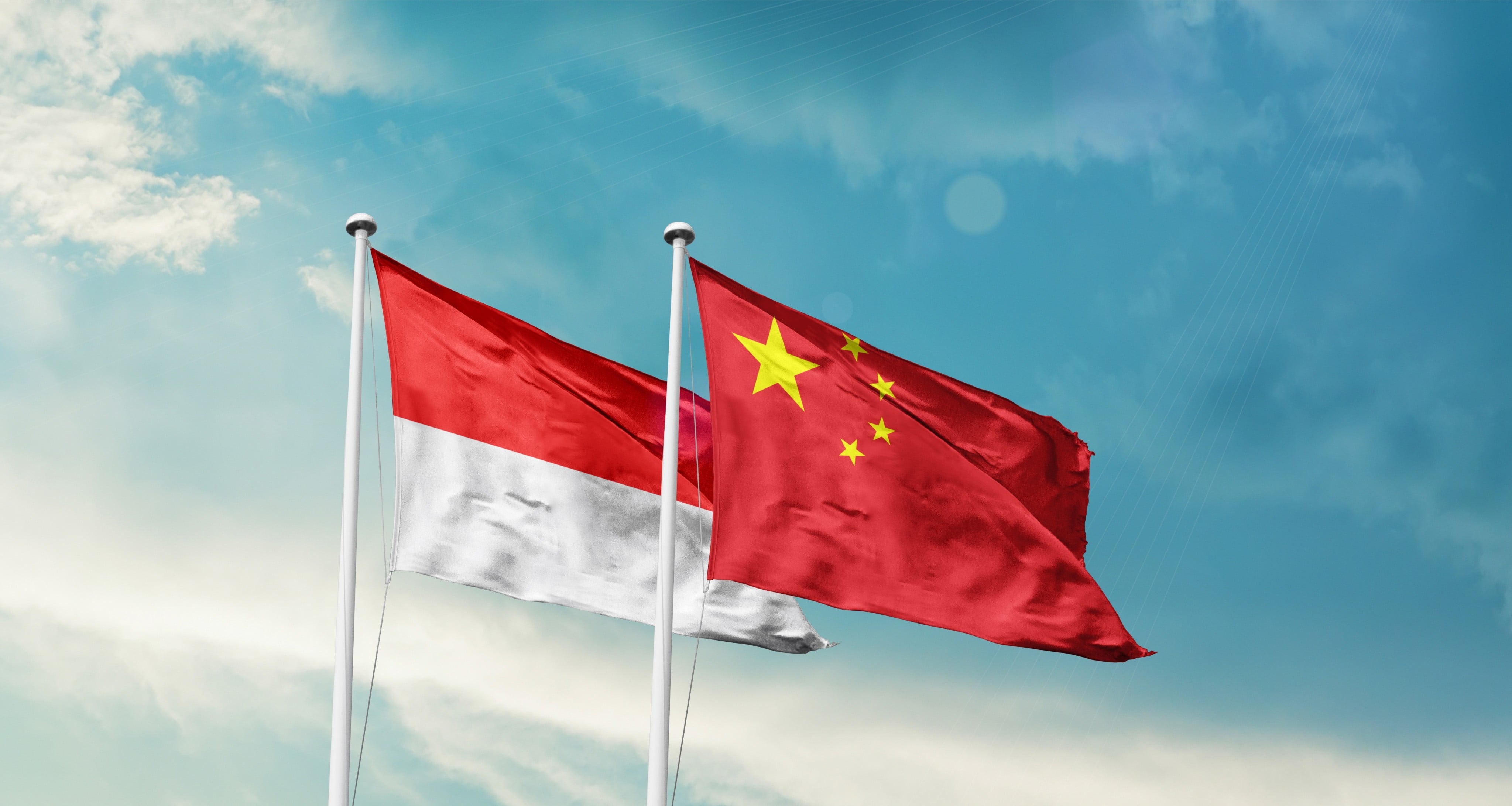 Indonesia and China flags. Photo: Shutterstock