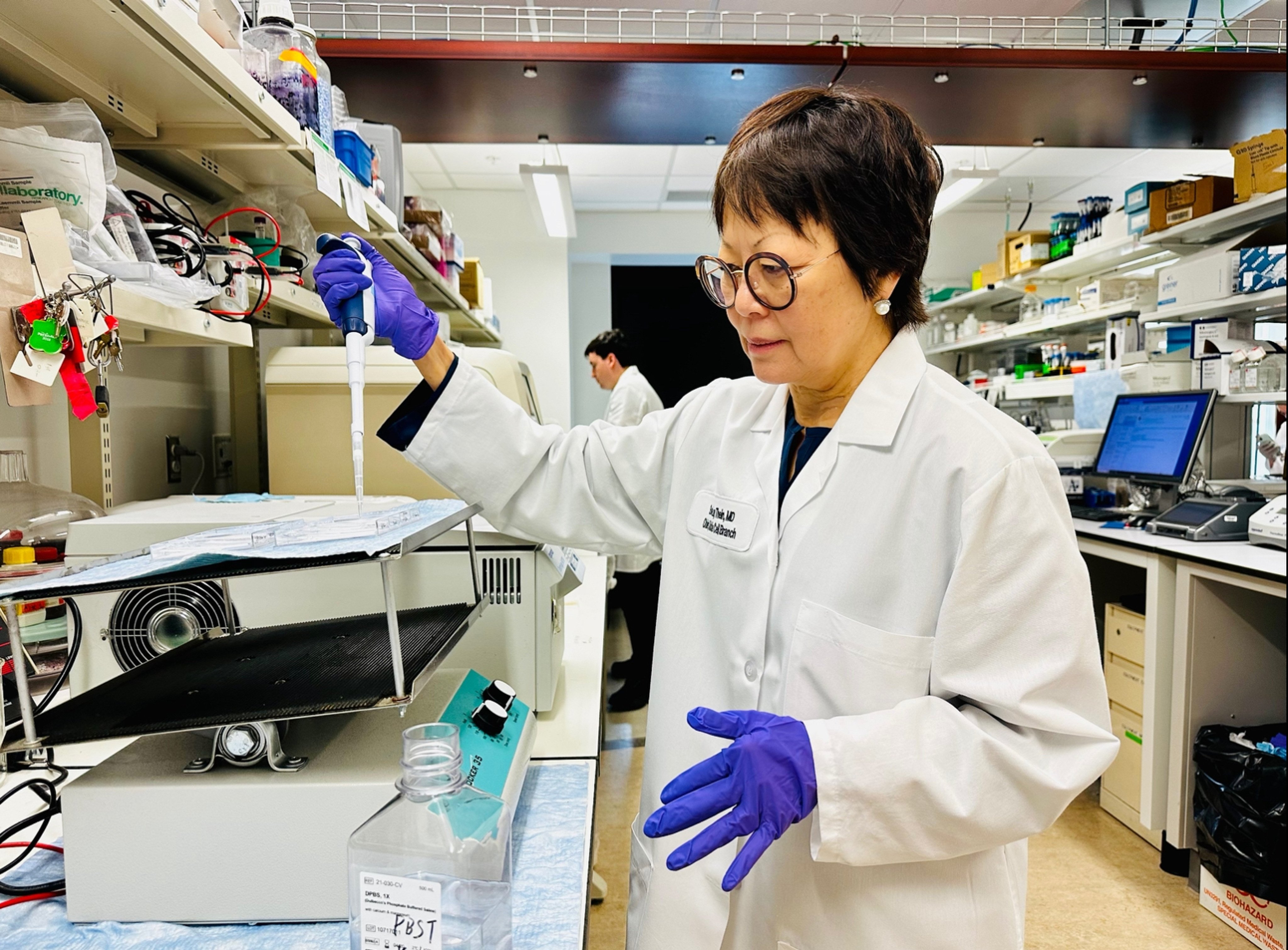 Dr Thein Swee Lay works in her lab at the US National Institutes of Health in Washington. Photo: Julie Erb-Alvarez