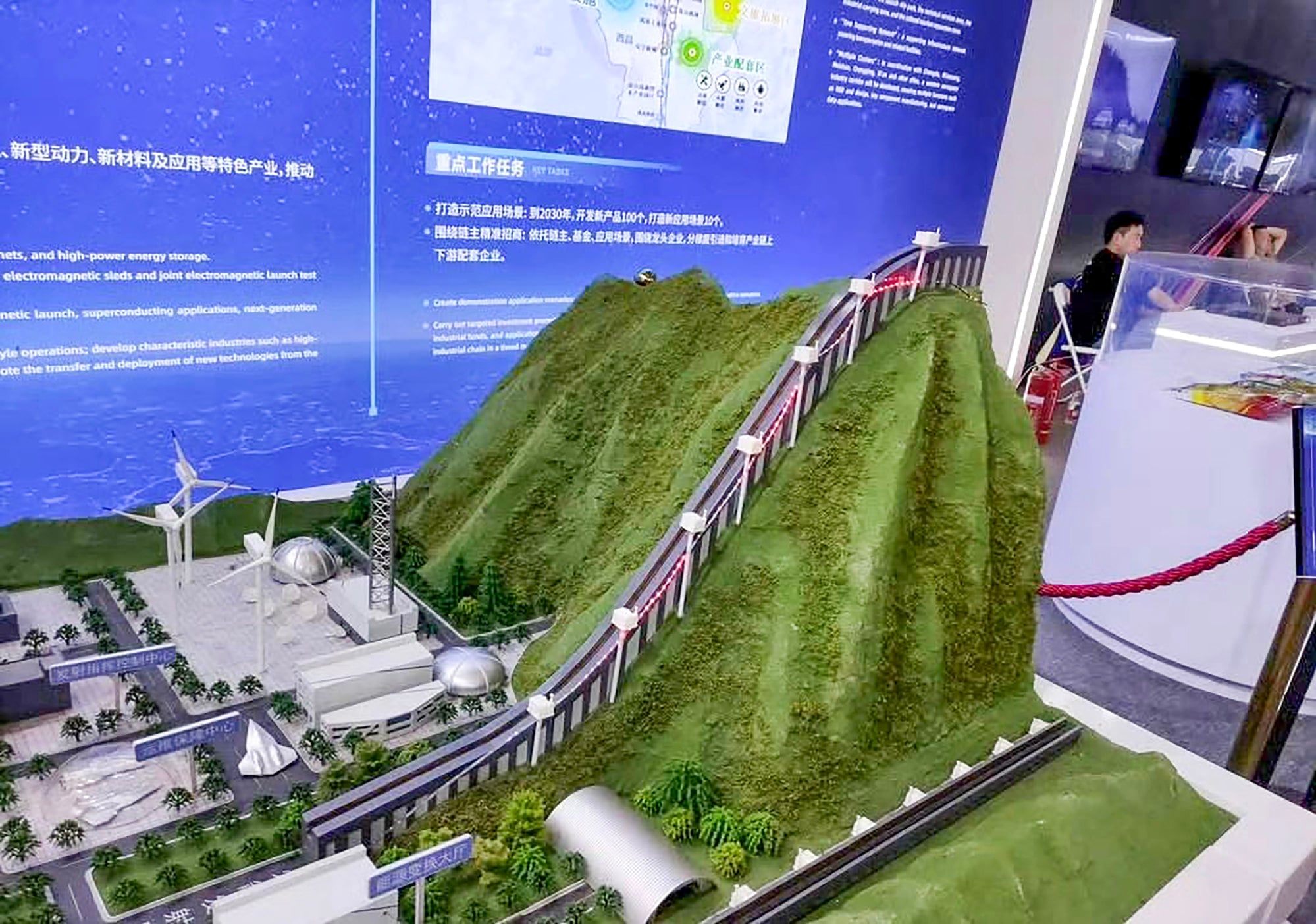 A model of a rocket electromagnetic launcher from the Ziyang Electromagnetic Launch Research Institute. Photo: Baidu A model of a rocket electromagnetic launcher from the Ziyang Electromagnetic Launch Research Institute. Photo: Baidu
