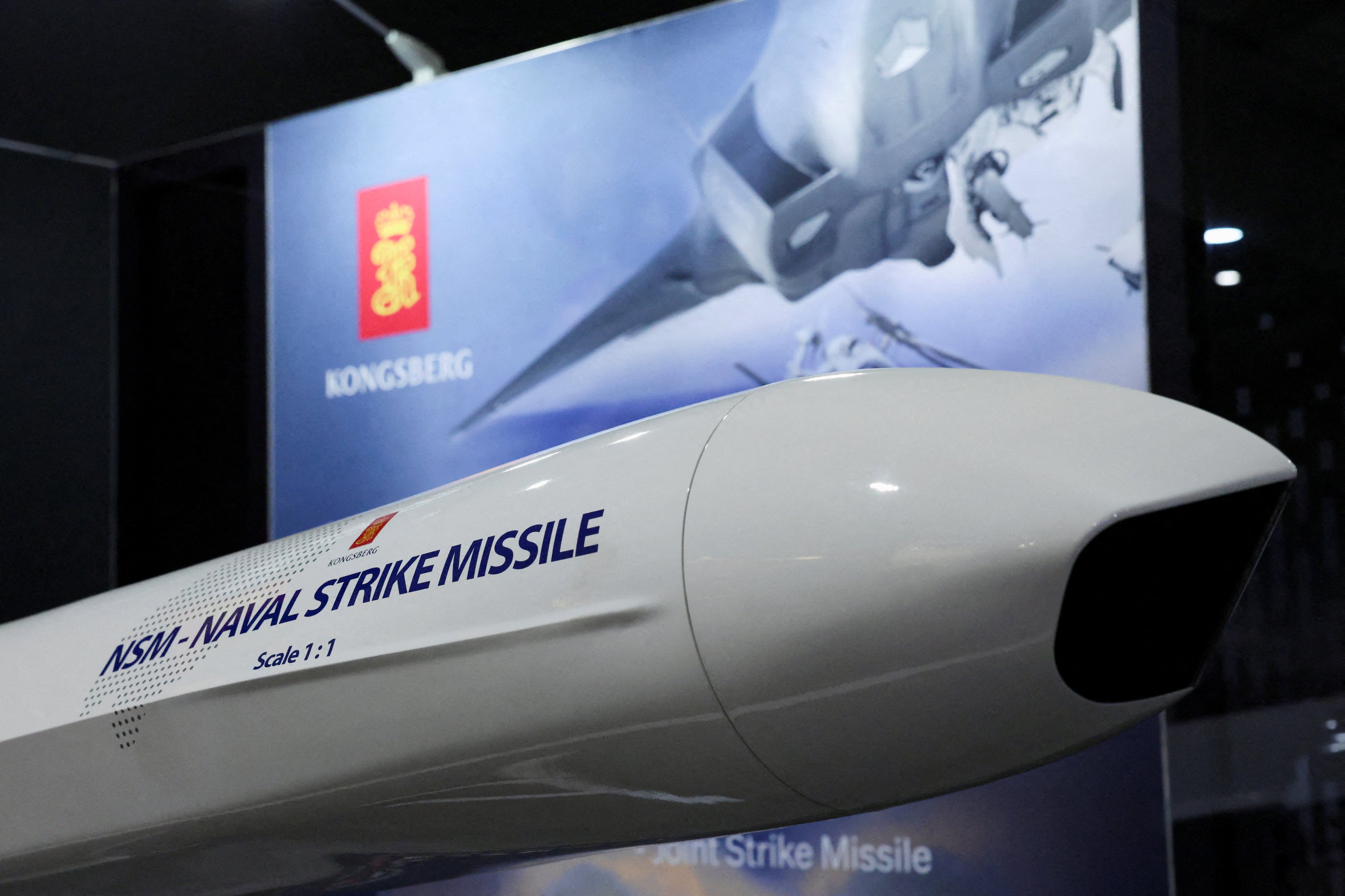 Kongsberg’s Naval Strike Missile is displayed at the Australian International Airshow in Avalon, Australia, in March last year. Photo: Reuters