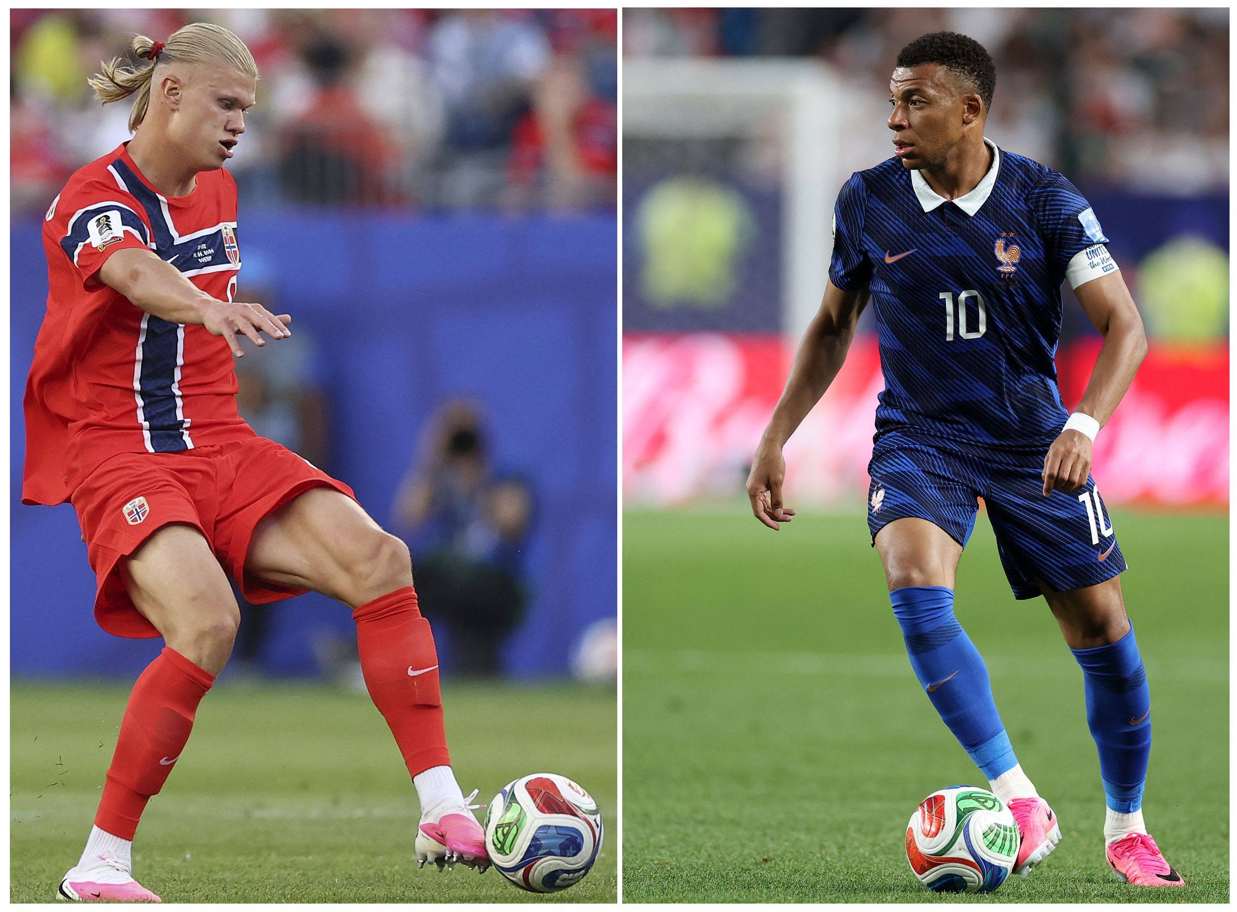 Norway’s Erling Haaland (left) will face France’s Kylian Mbappe in Foxborough on Friday, with both one goal behind leading scorer Lionel Messi of Argentina, who has scored five. Photo: AFP