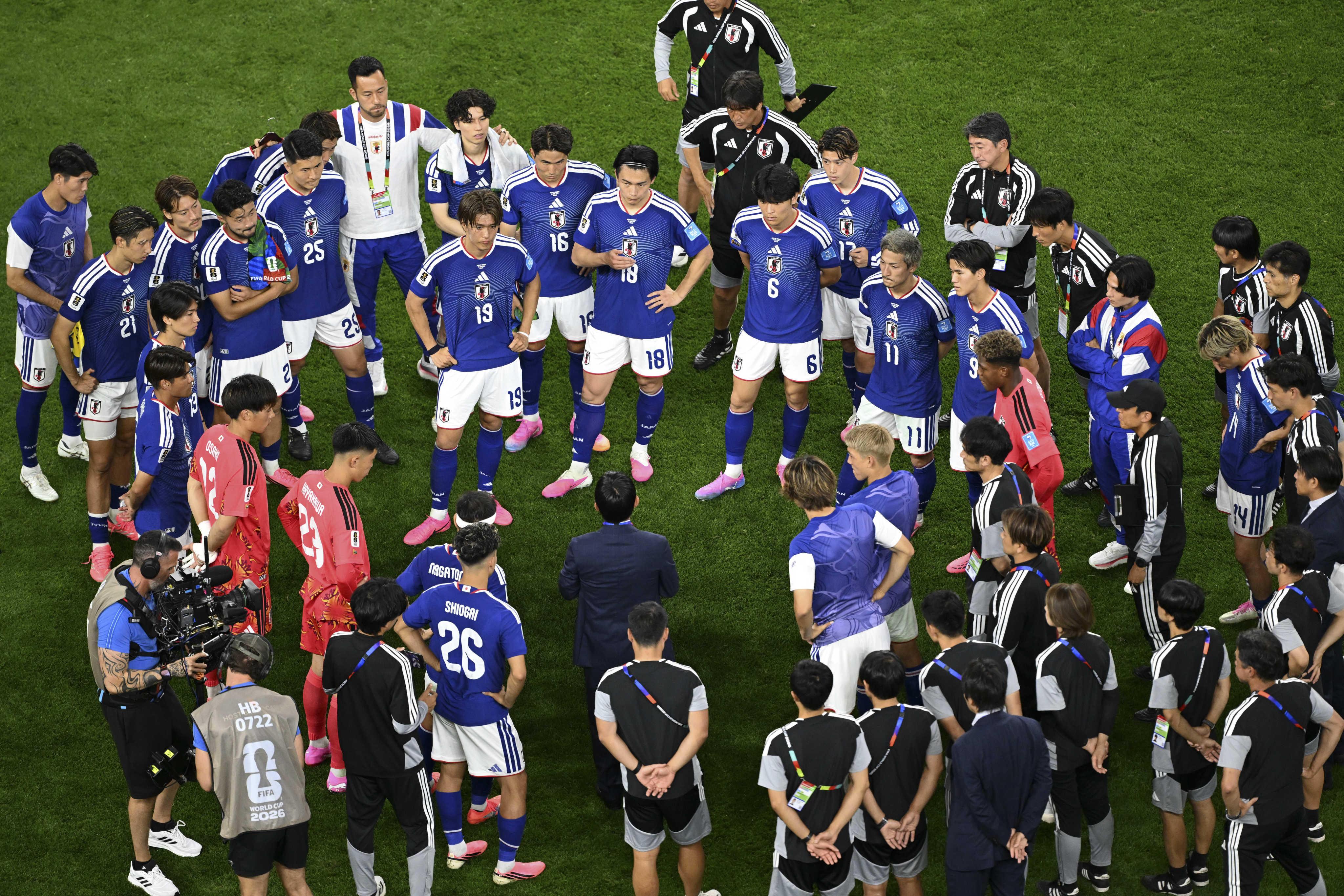 Japan manager Moriyasu Hajime (centre) says the first victory against Brazil last year shows the team’s progress. Photo: Xinhua