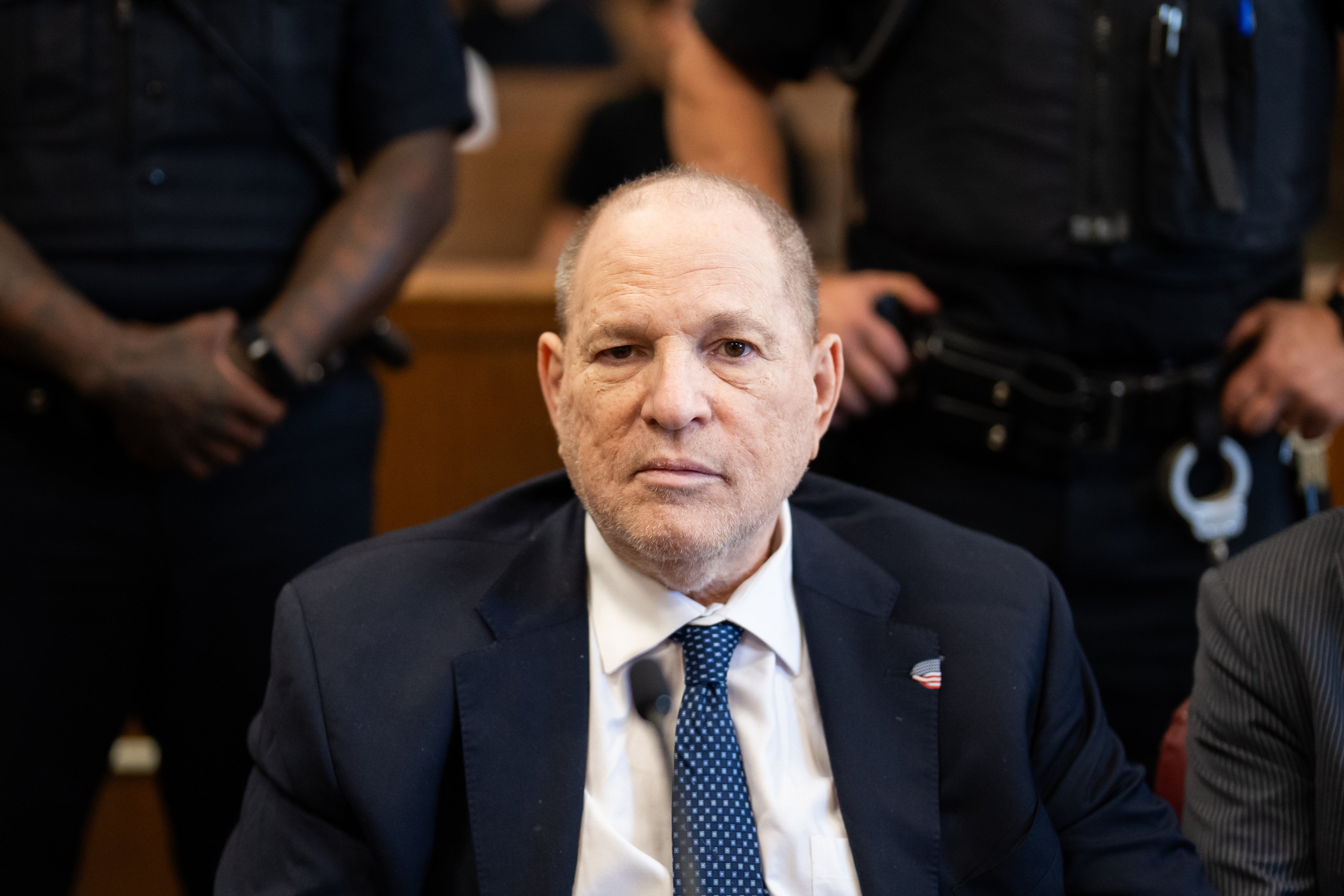 Harvey Weinstein appears in Manhattan Supreme Court in New York on Thursday. Photo: AP