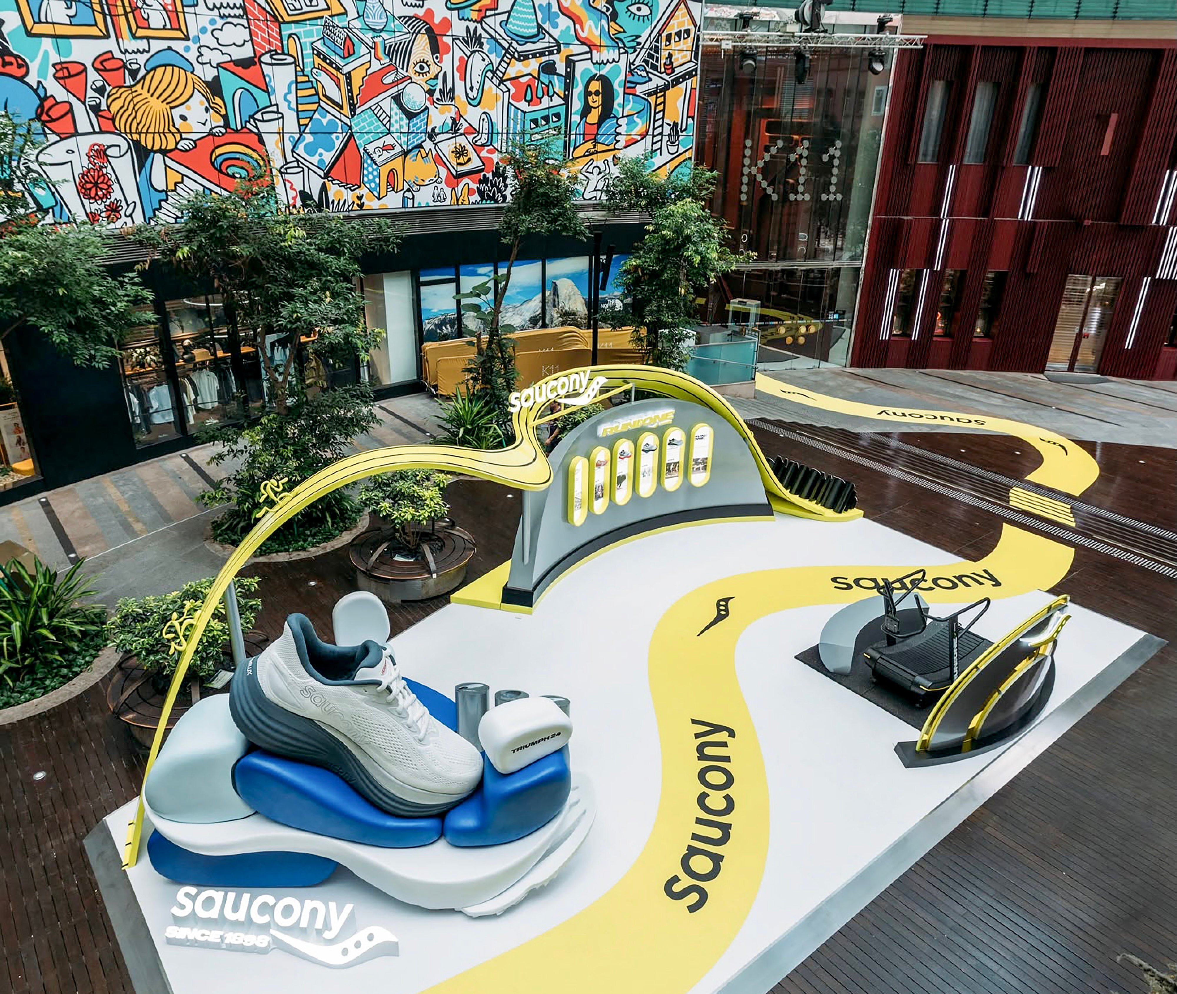 A promotional installation at K11 for the opening of the Saucony store in Hong Kong. Photo: Handout