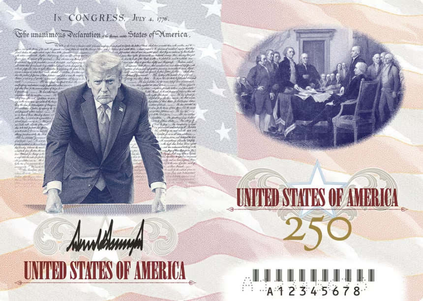 A rendering of a new limited-edition US passport featuring Donald Trump’s likeness. Photo: TruthSocial/realDonaldTrump