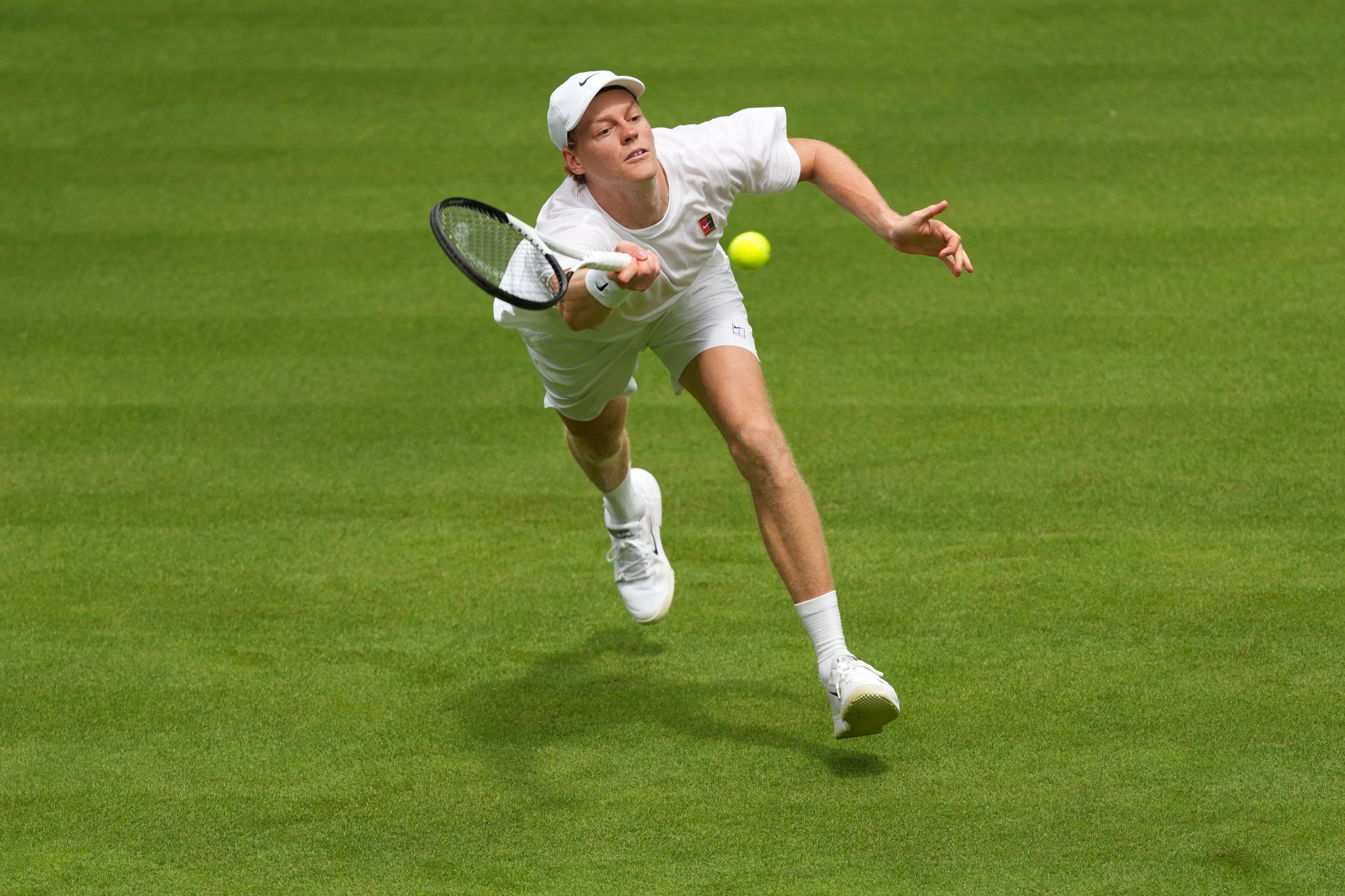 Jannik Sinner of Italy opens the defence of his title against Miomir Kecmanovic of Serbia on Centre Court. Photo: AP