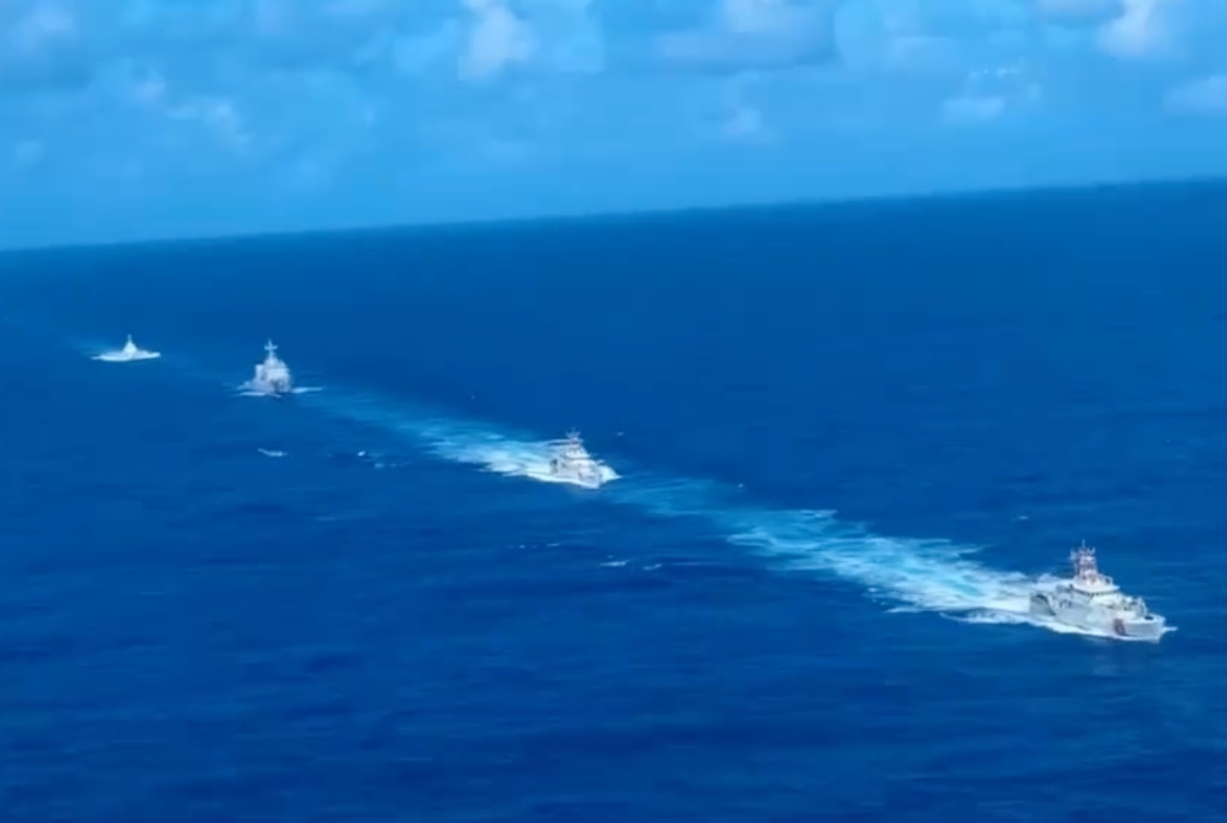 Manila said four Chinese vessels shadowed a US-Philippine maritime exercise near the disputed Scarborough Shoal over the weekend. Photo: Handout