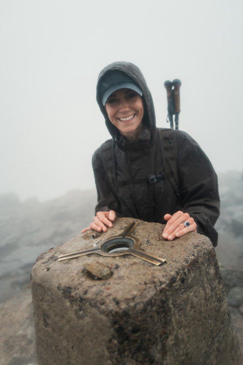 ⁠Kate Middleton at the summit of Ben Nevis in Scotland. Photo: @KensingtonRoyal via X