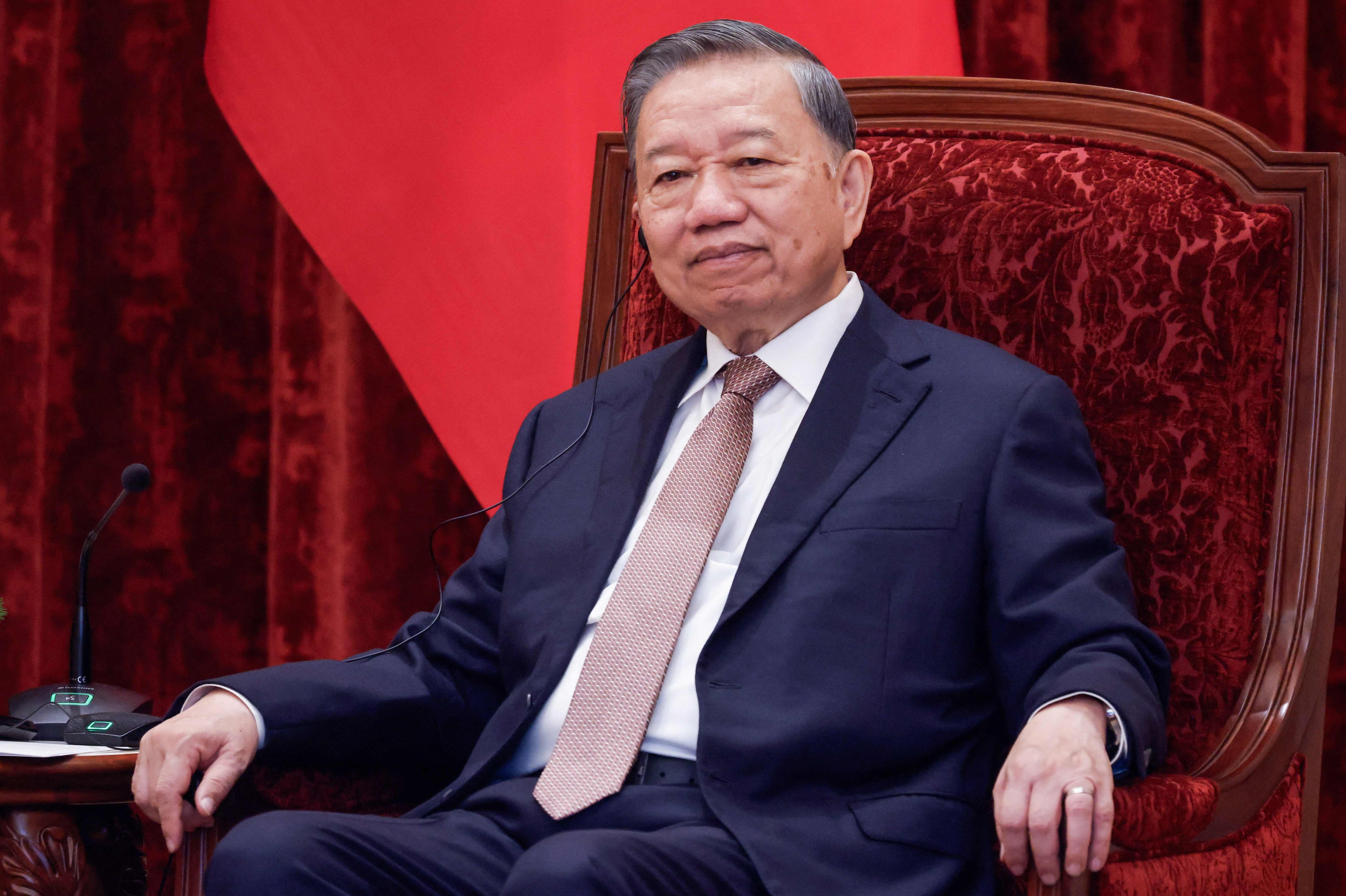 Vietnam’s President To Lam listens to East Timor’s Prime Minister Xanana Gusmao during a meeting in Hanoi on June 10. Photo AFP